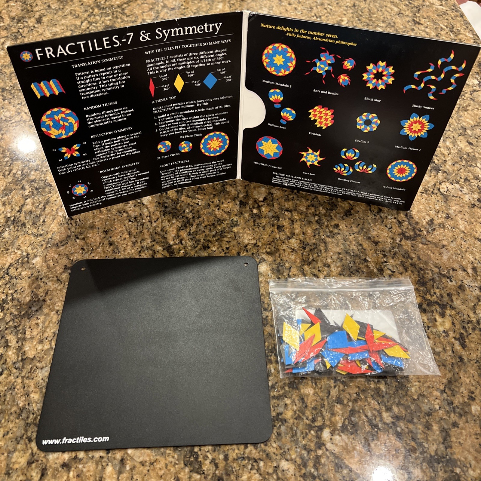 Fractiles 7 Magnetic Tile Toy Math Art Patterns Puzzle Visual Skills Youth Adult
