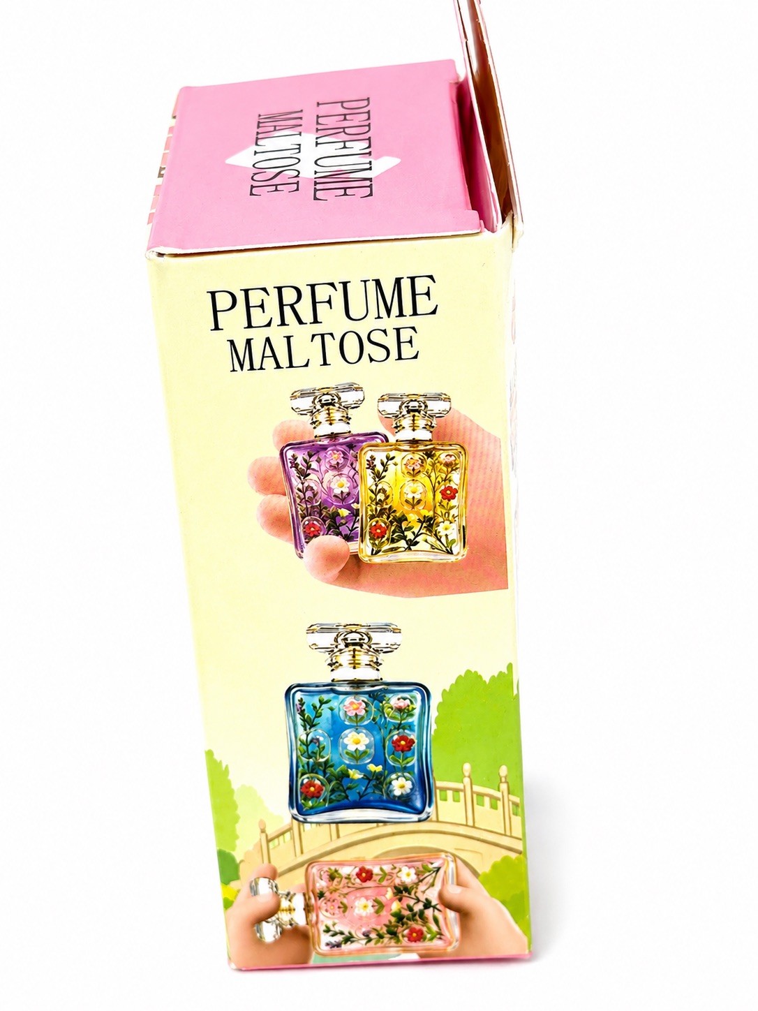 New Perfume Bottle Sugar SQUISHY Squeeze TOY Glitter RED PINK Flower