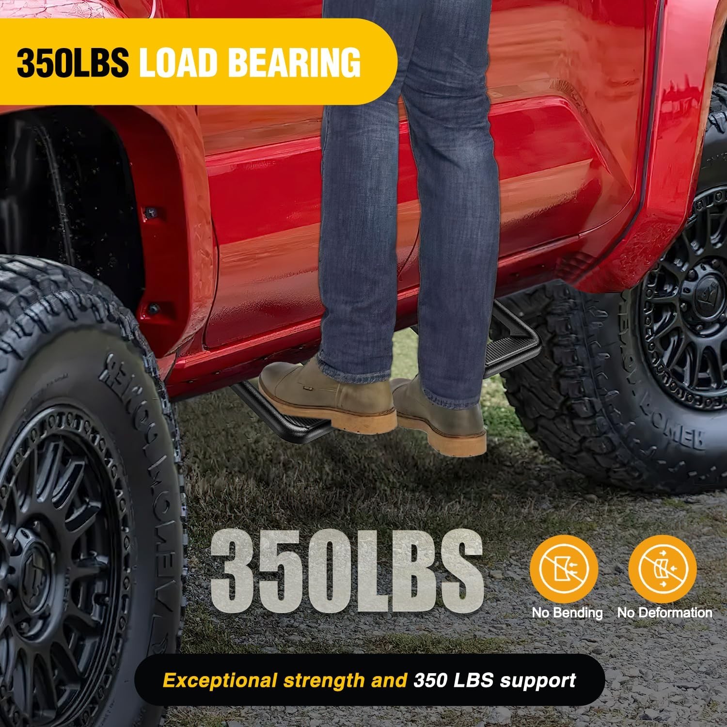 2Pcs Universal Black Aluminum Side Step Bars Replacement for Trucks from Chevy