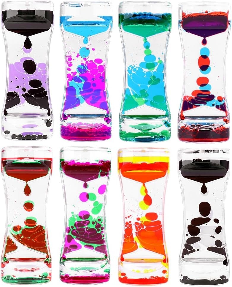 8 Pack Liquid Motion Bubblers for Stress Relief and Visual Stimulation Toys