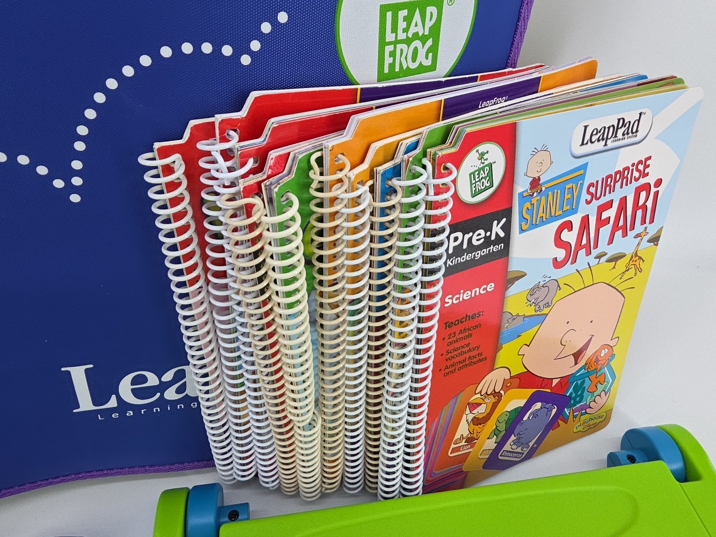 LeapFrog LeapPad Learning x Games & Books LOT + Backpack Carrier Vintage 2001!!