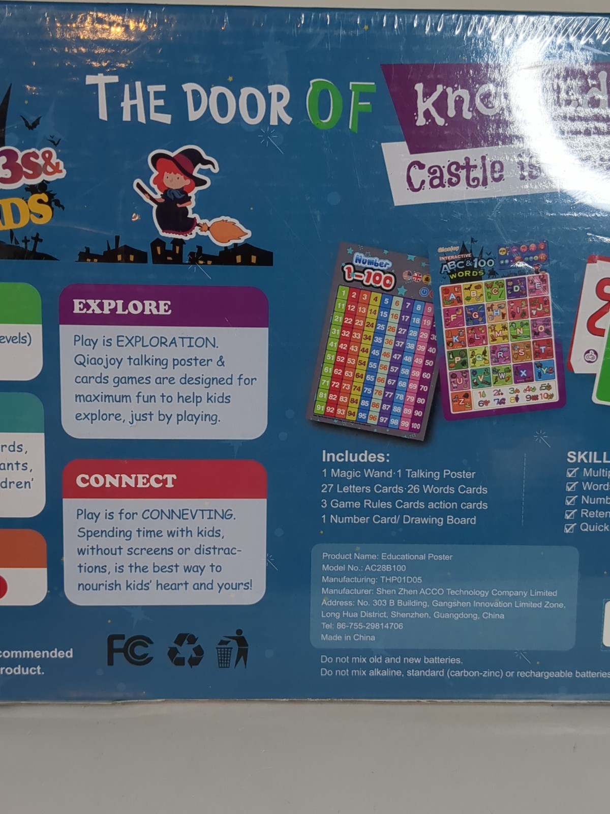 Qiaojoy Bilingual Interactive Talking Poster Card Games ABCs 123s 100 Words New