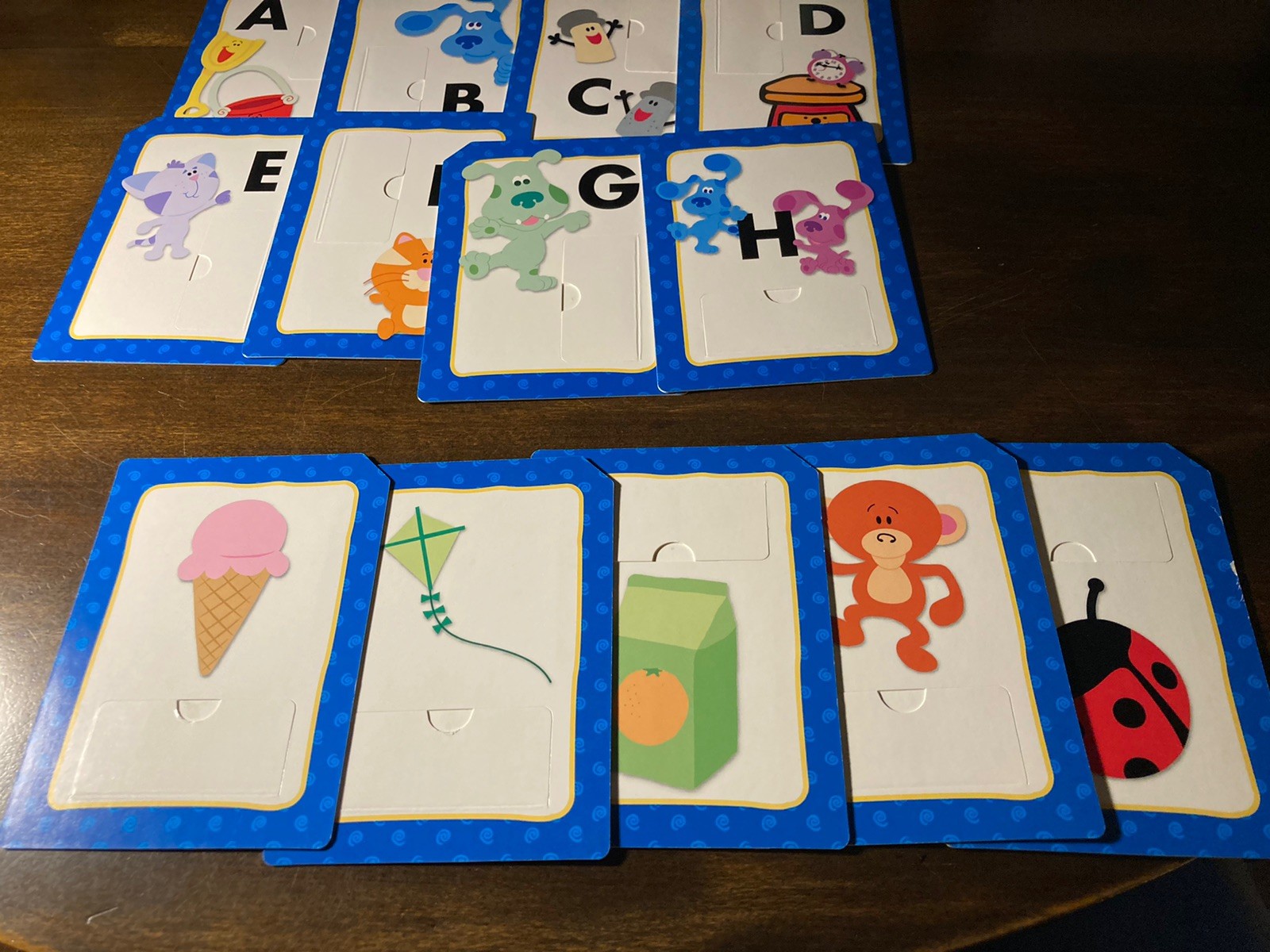 VTG 2003 Blue’s Clues Flap Flash Cards ABC My Alphabet Complete Nick Jr Y2K