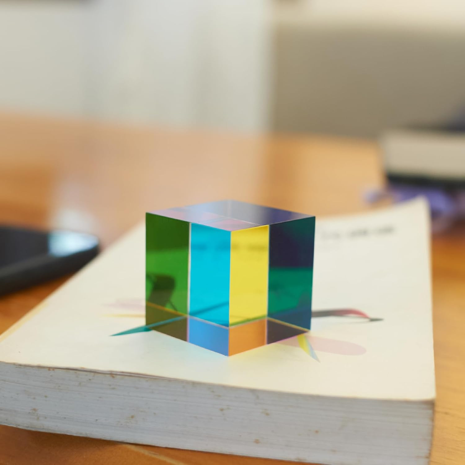 CMY Color Cube, 2.75 Inch (70Mm) Mixing CMYK Cube, Colorful Magic Acrylic Prism