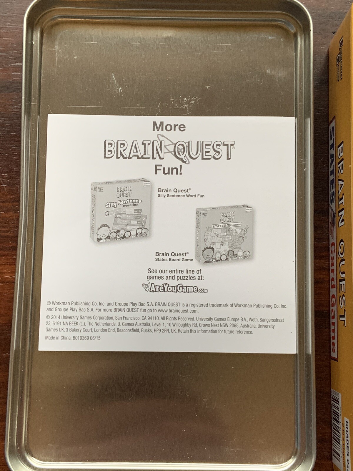 NEW University Games “Brain Quest” States Trivia Card Game Grades 2/3