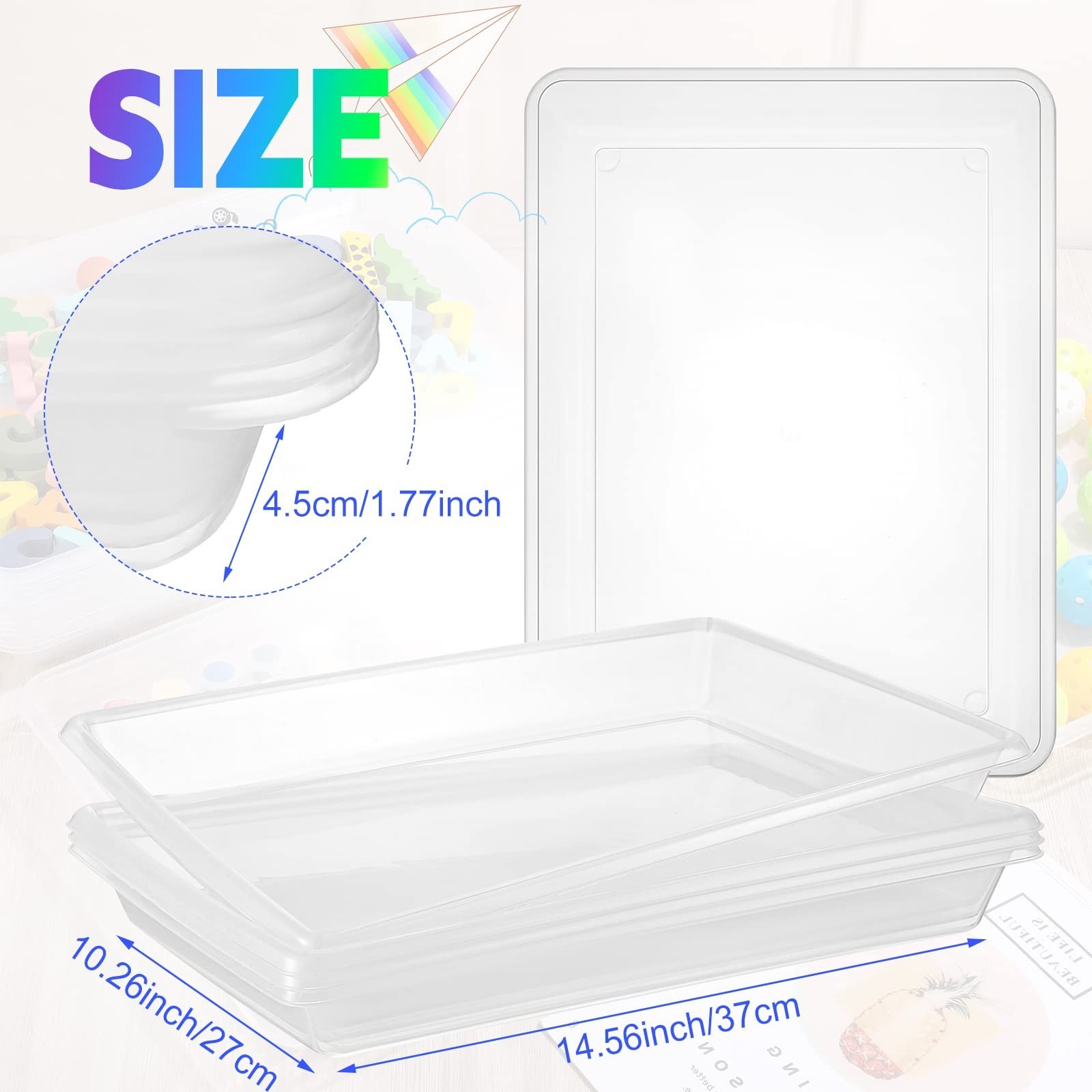 Maitys 15 Pcs Activity Plastic Art Trays 14.57 x 10.63 x 1.77 Inch Large Craf…