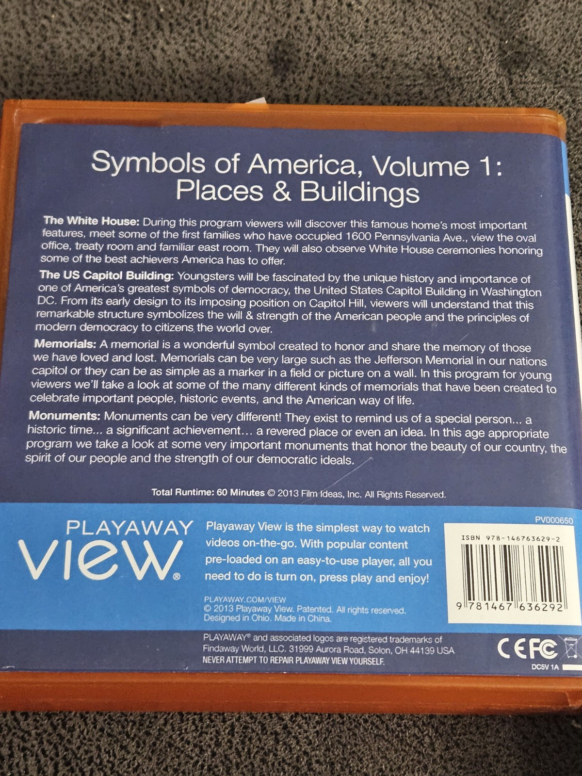 Playaway View Video Player Lot of 2 US History American Symbols 135 Minutes