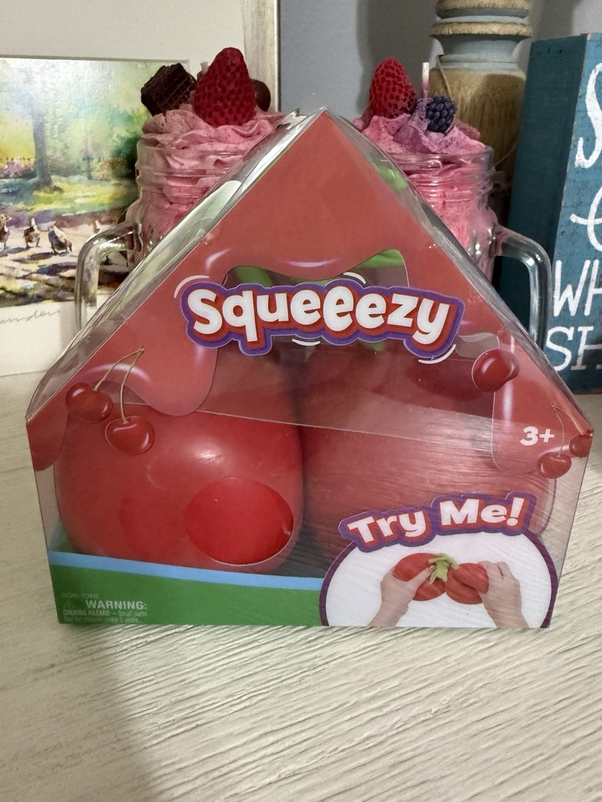 NEW Squishy Sunny Days Toymendous Red Cherries 5.5 Inch Squeezy Cherry Viral