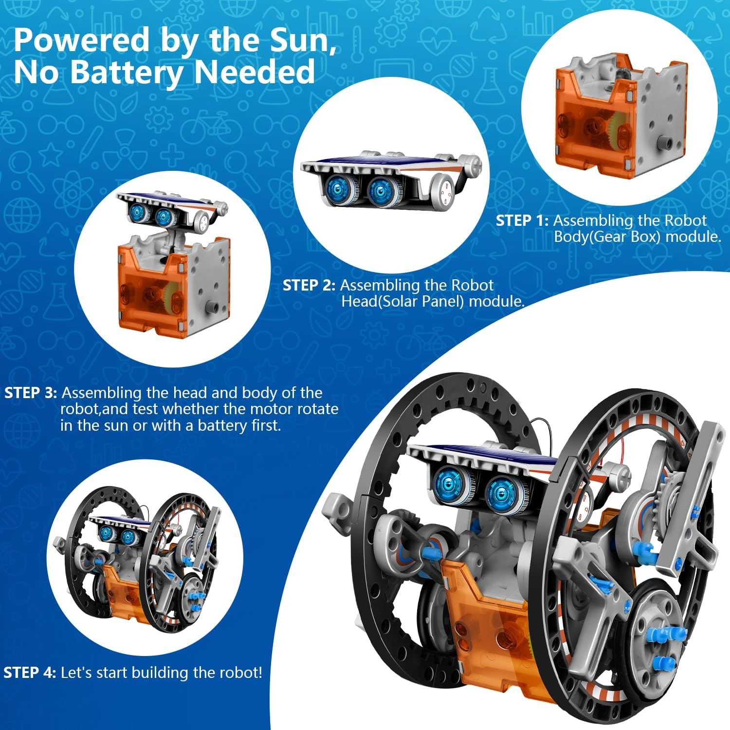 13-in-1 Solar Robot STEM Kit for Kids Ages 8-12, Science & Robotics Building Toy