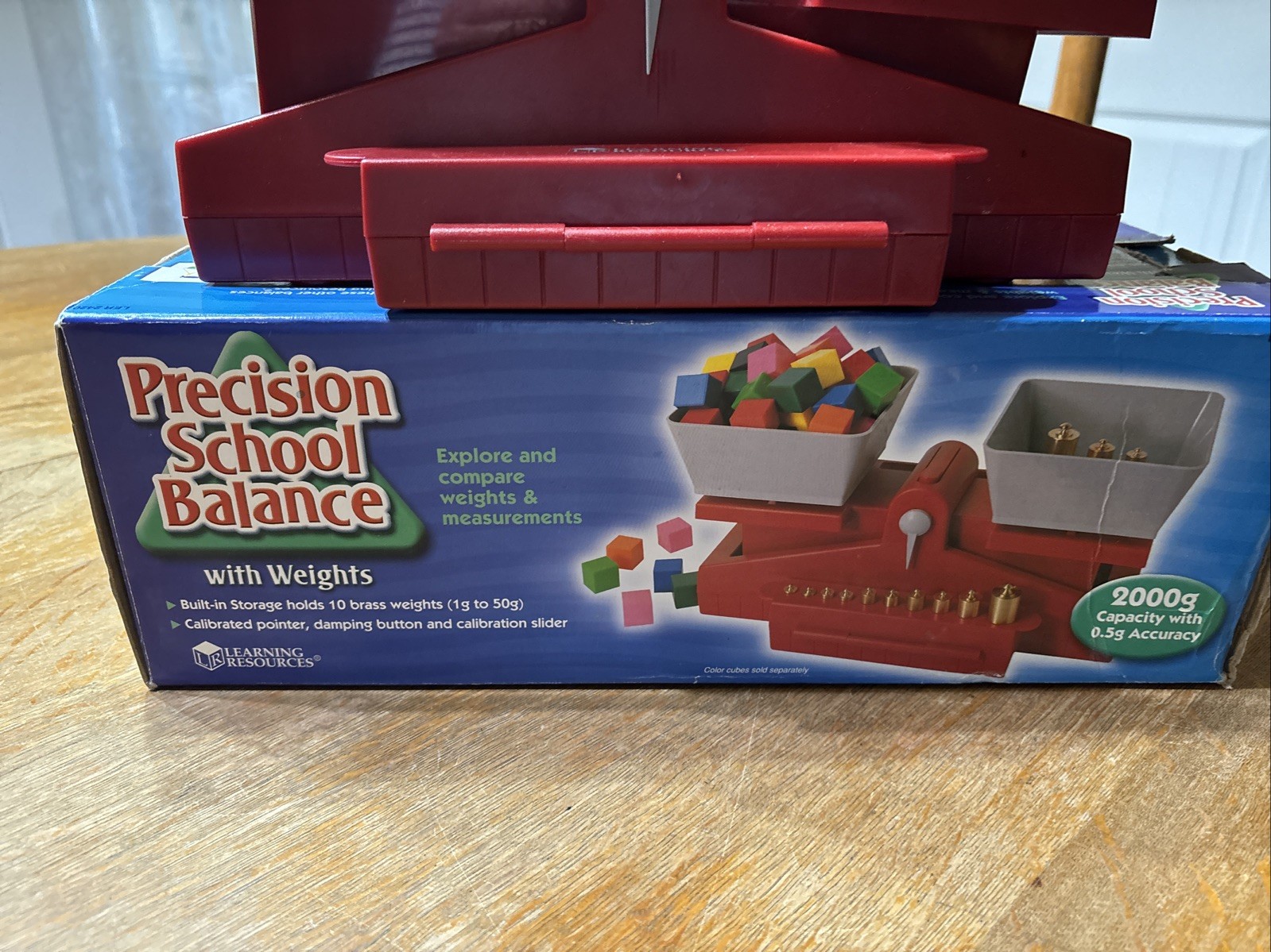 Learning Resources Precision School Balance LER2420 Math Red Gray With Weights