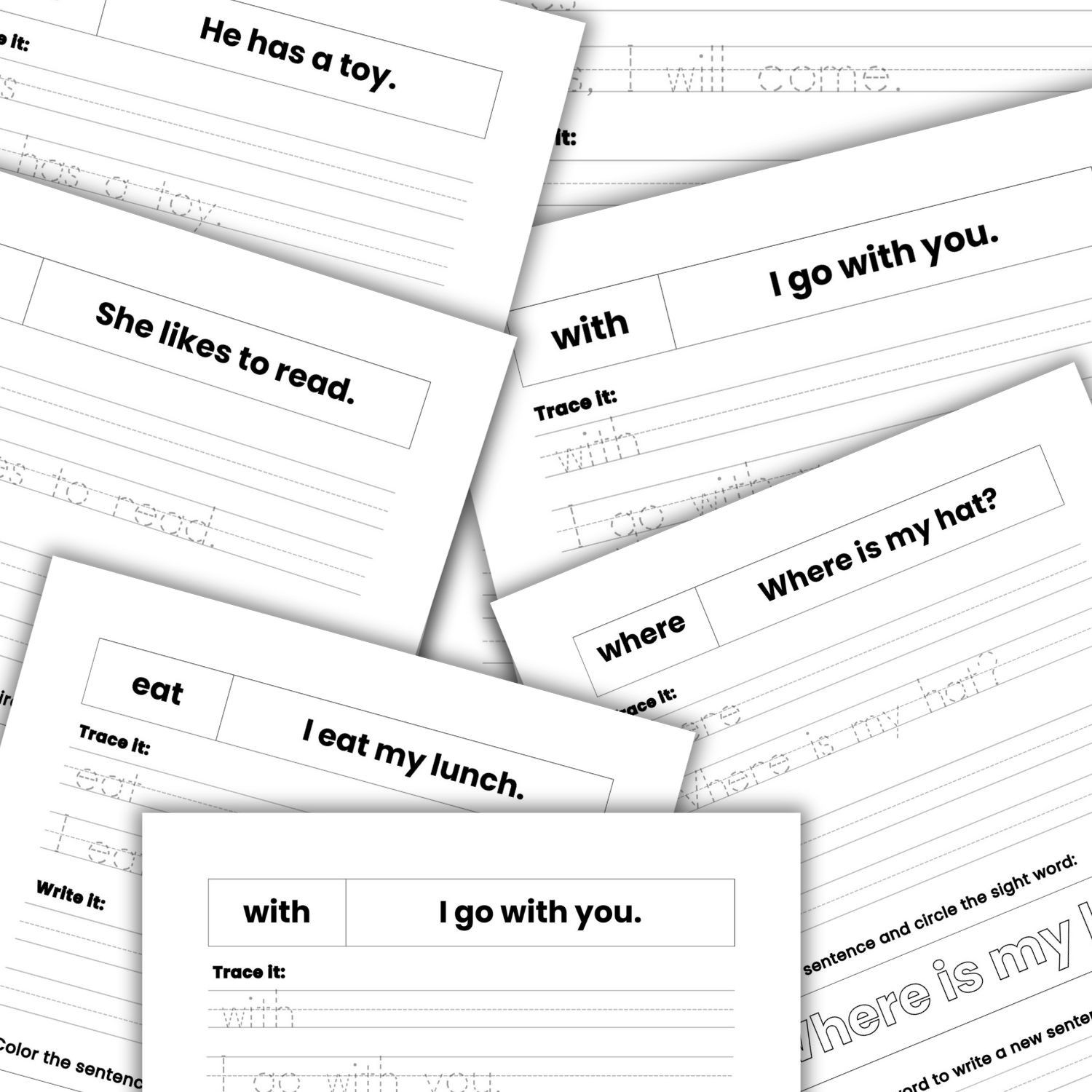 50 Beginner Sight Words Worksheets Printable | Tracing & Writing Practice