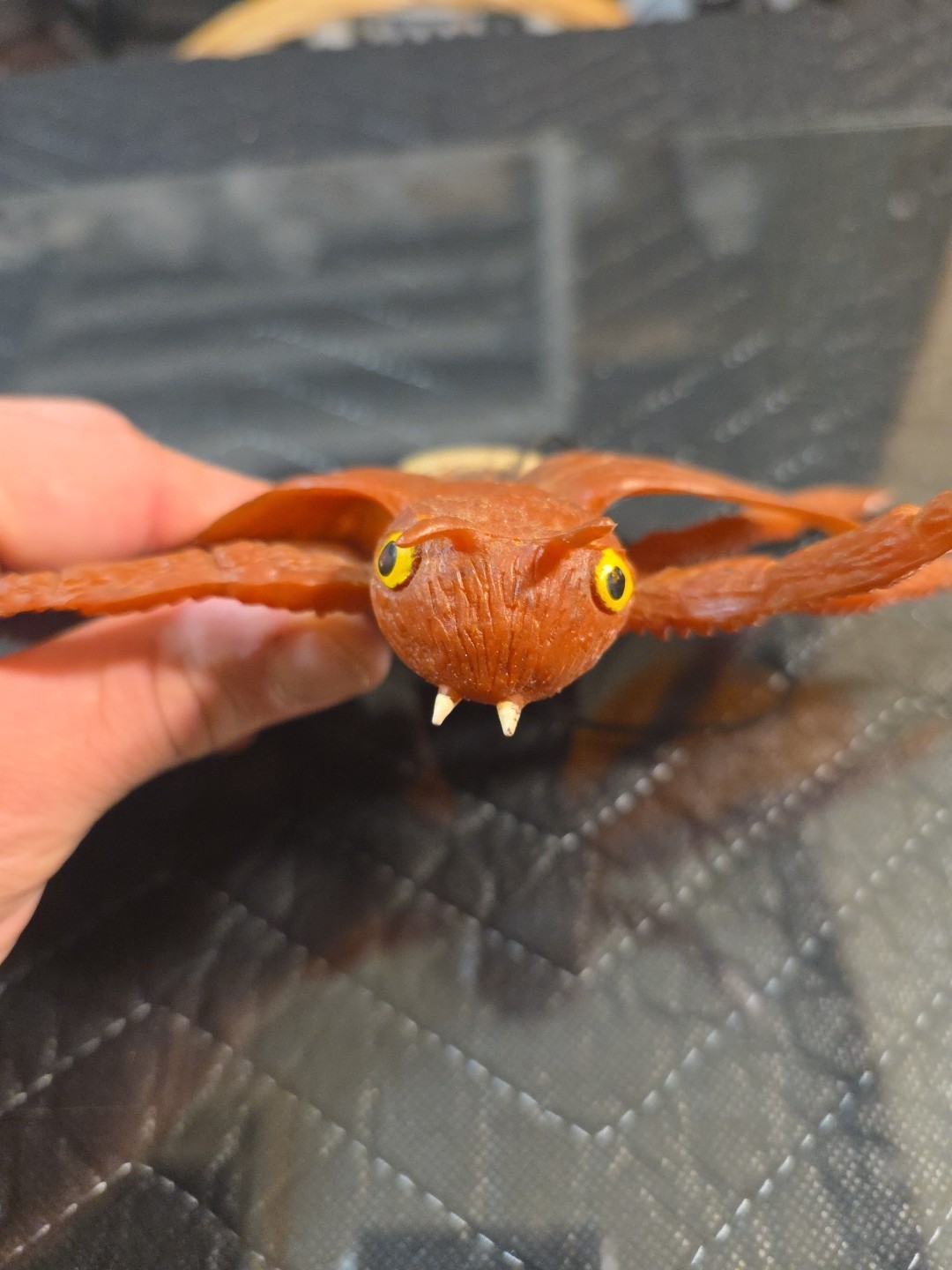 Vintage Large Rubber Bug Insect Orange Bee Realistic Toys