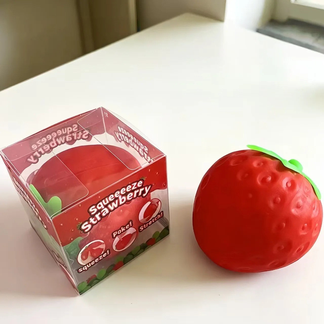 Sunny Days Jumbo Squeezy Strawberry Squishy Toy Stress Relief Sensory Fun