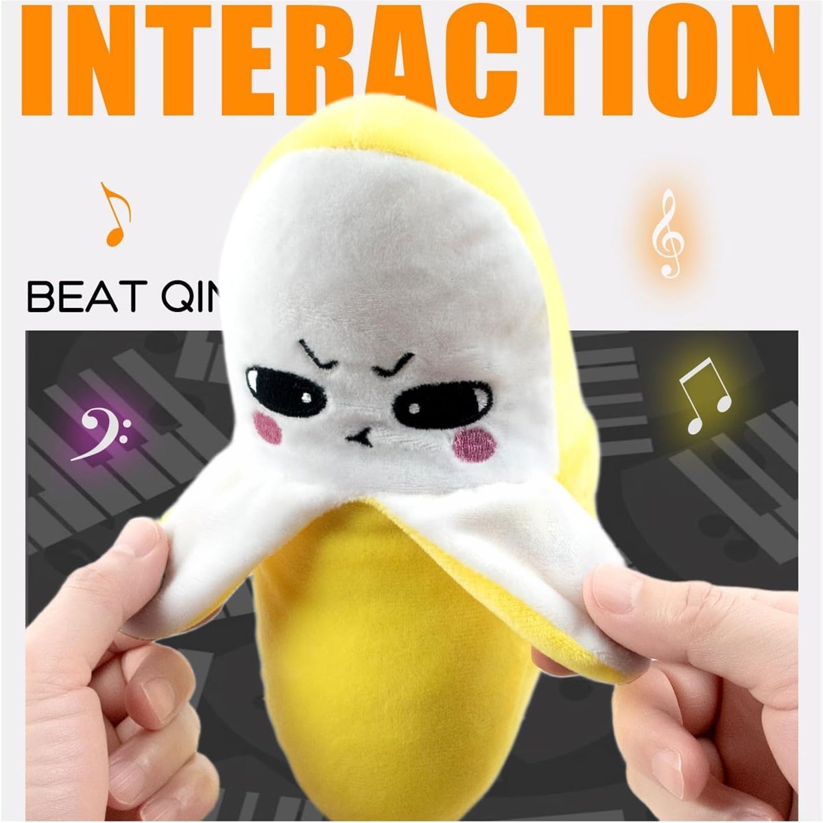 Interactive Musical Toy Fruit Sensing Beat Piano Plush Toy Electric Plush Toy