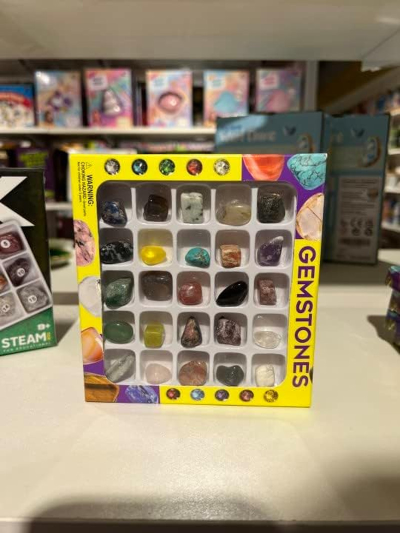 Science Gifts for Kids Boys Girls Geology Kit Gift Gemstone Collection Box 25QTY