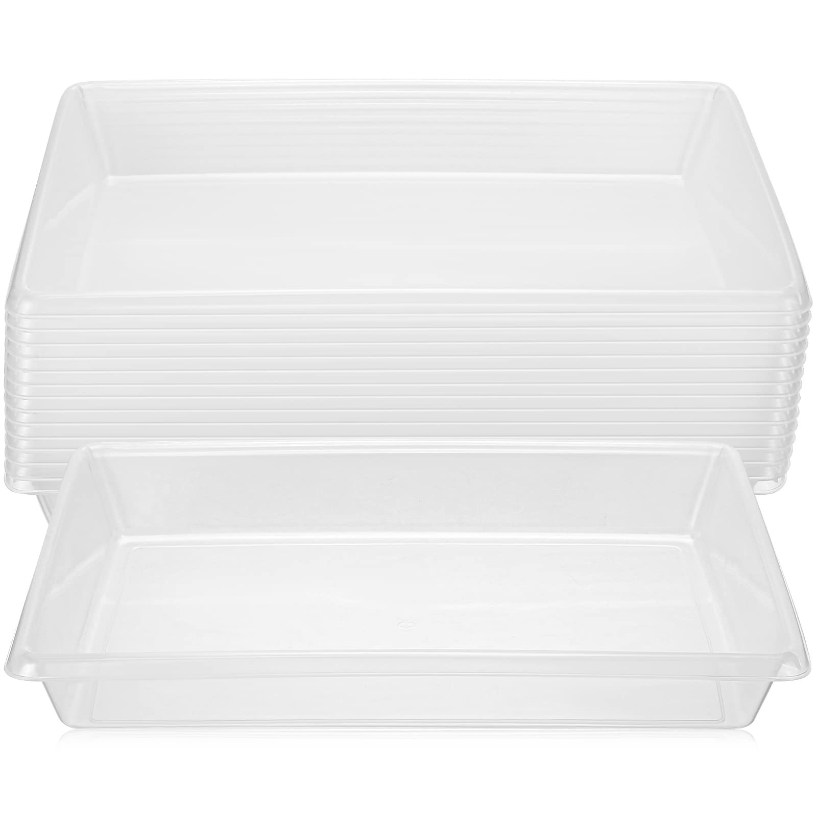Maitys 15 Pcs Activity Plastic Art Trays 14.57 x 10.63 x 1.77 Inch Large Craf…