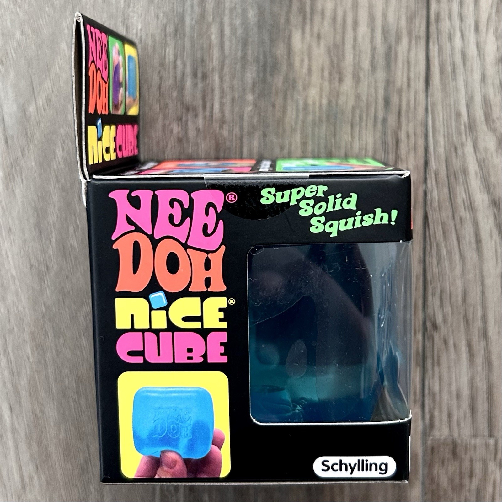 Brand New Needoh Nice Cube Blue Schylling Squeeze Toy Super SolidSquish 2.25″