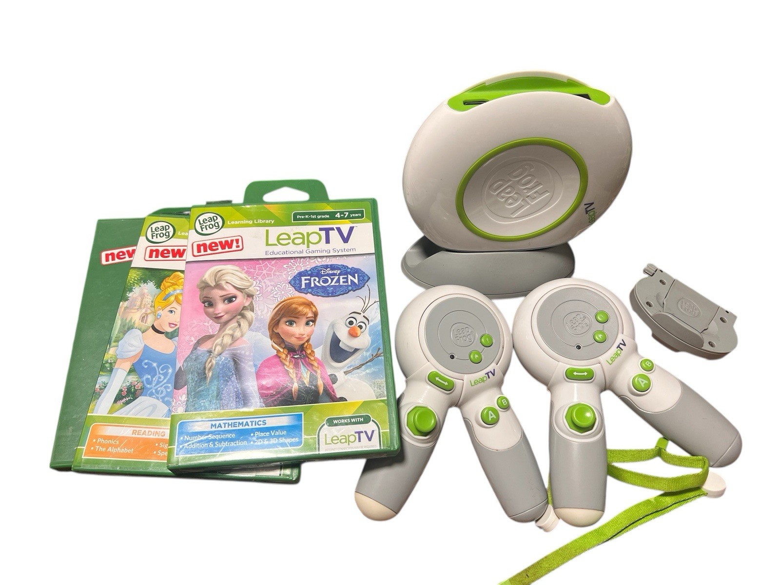 LeapFrog LeapTV Bundle Console 2 Controllers 3 Games AS-IS No Cables