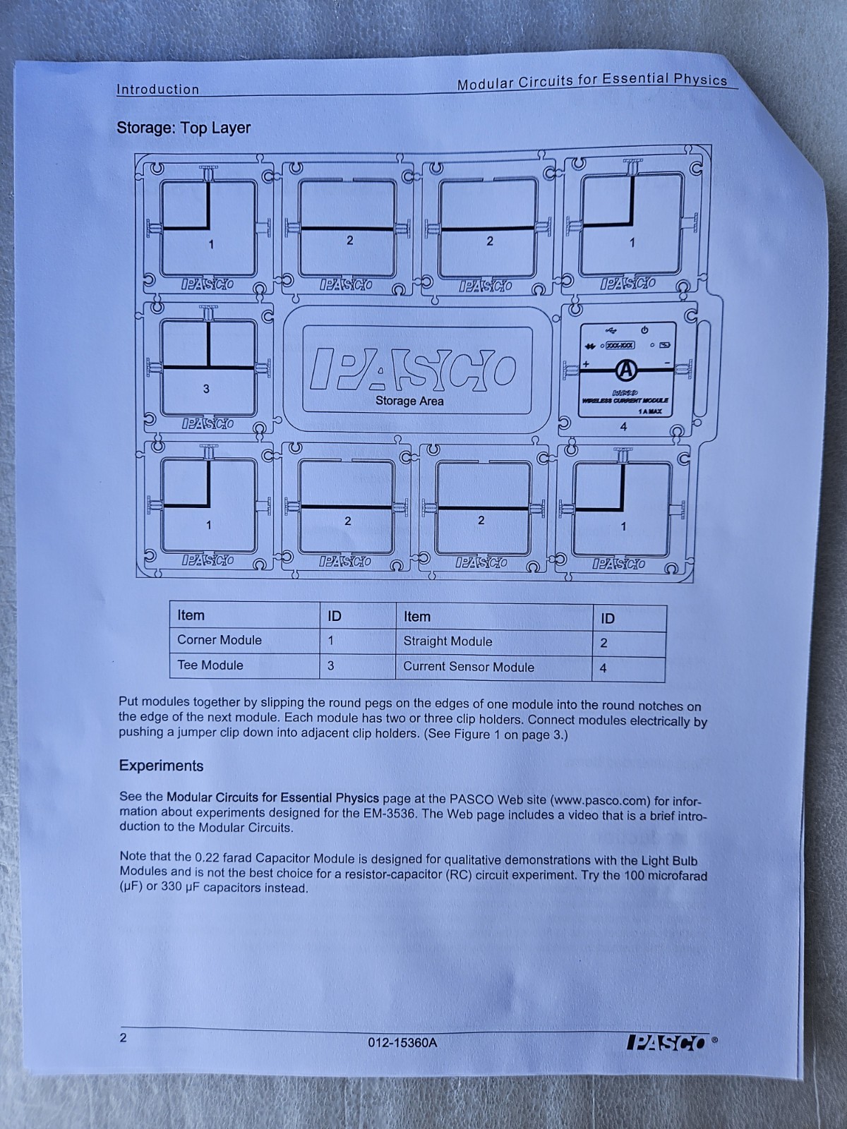 Pasco Modular Circuits Standard Kit EM-3536 For Essential Physics