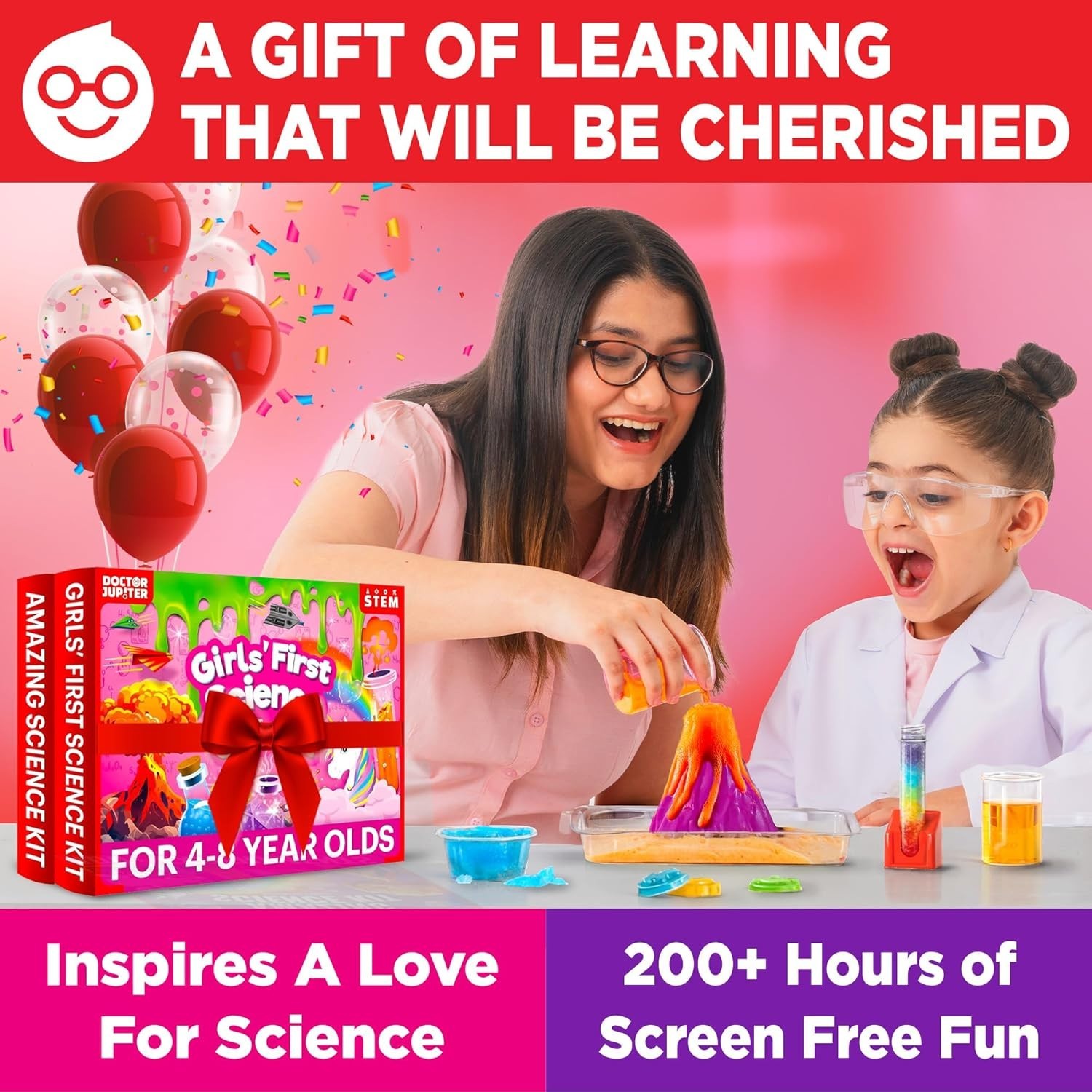 Fun STEM Learning Kit for Girls 4-8: 100+ Experiments
