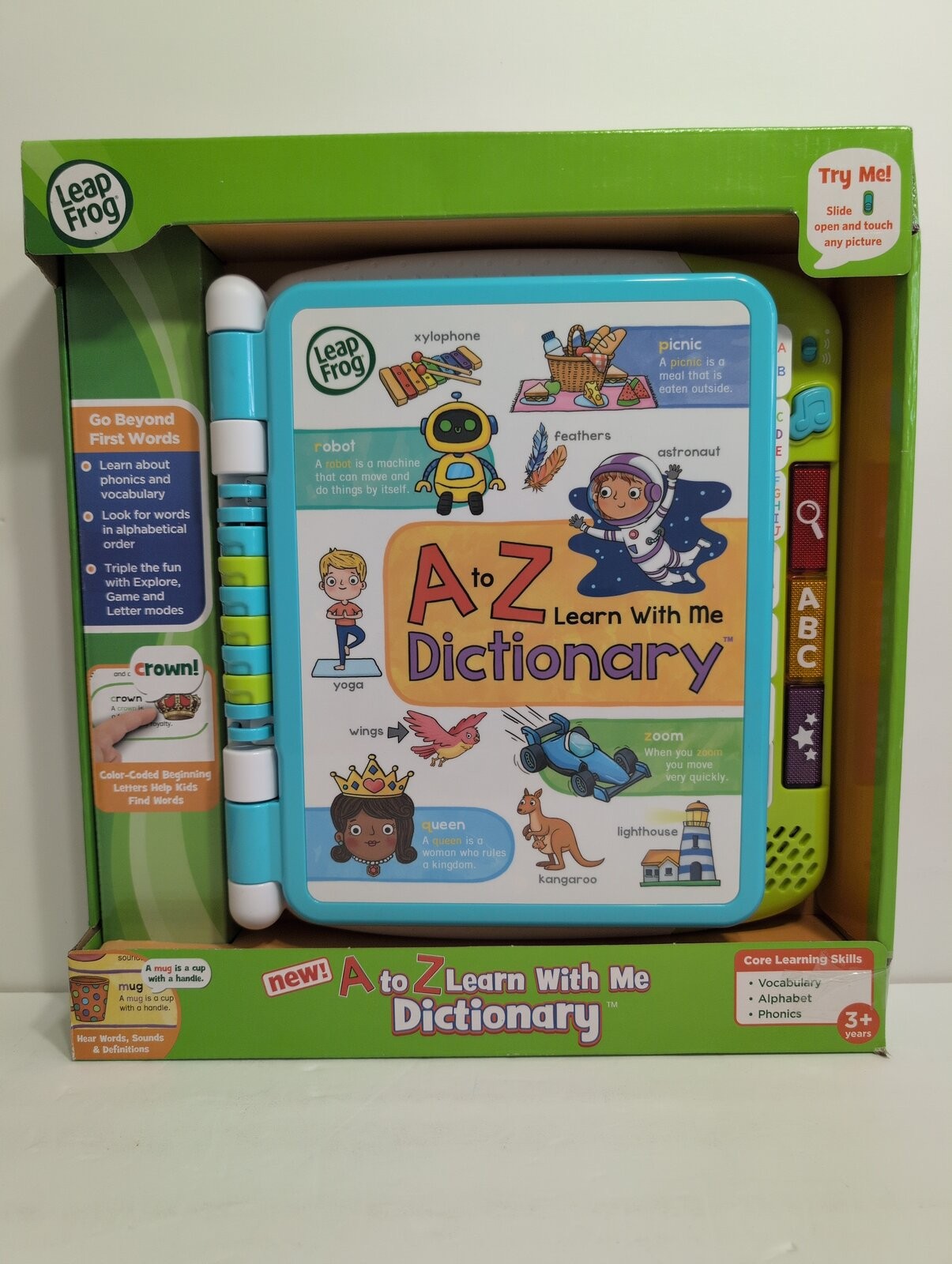 LeapFrog A to Z Learn with Me Dictionary Ages 3+ Vocabulary Alphabet Phonics NIB