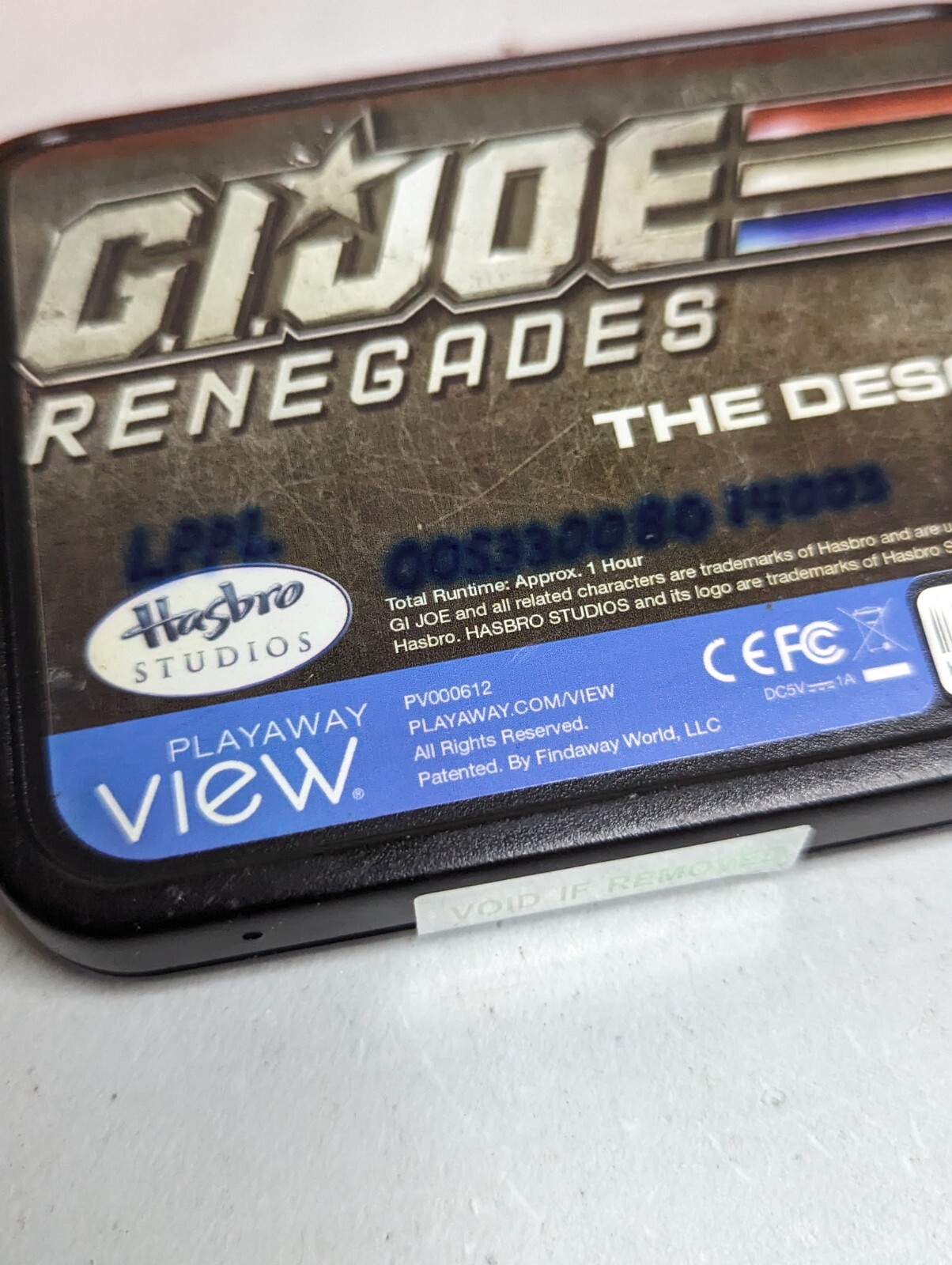 Playaway View Video Player G.I. JOE RENEGADES: THE DESCENT, RARE Collectible