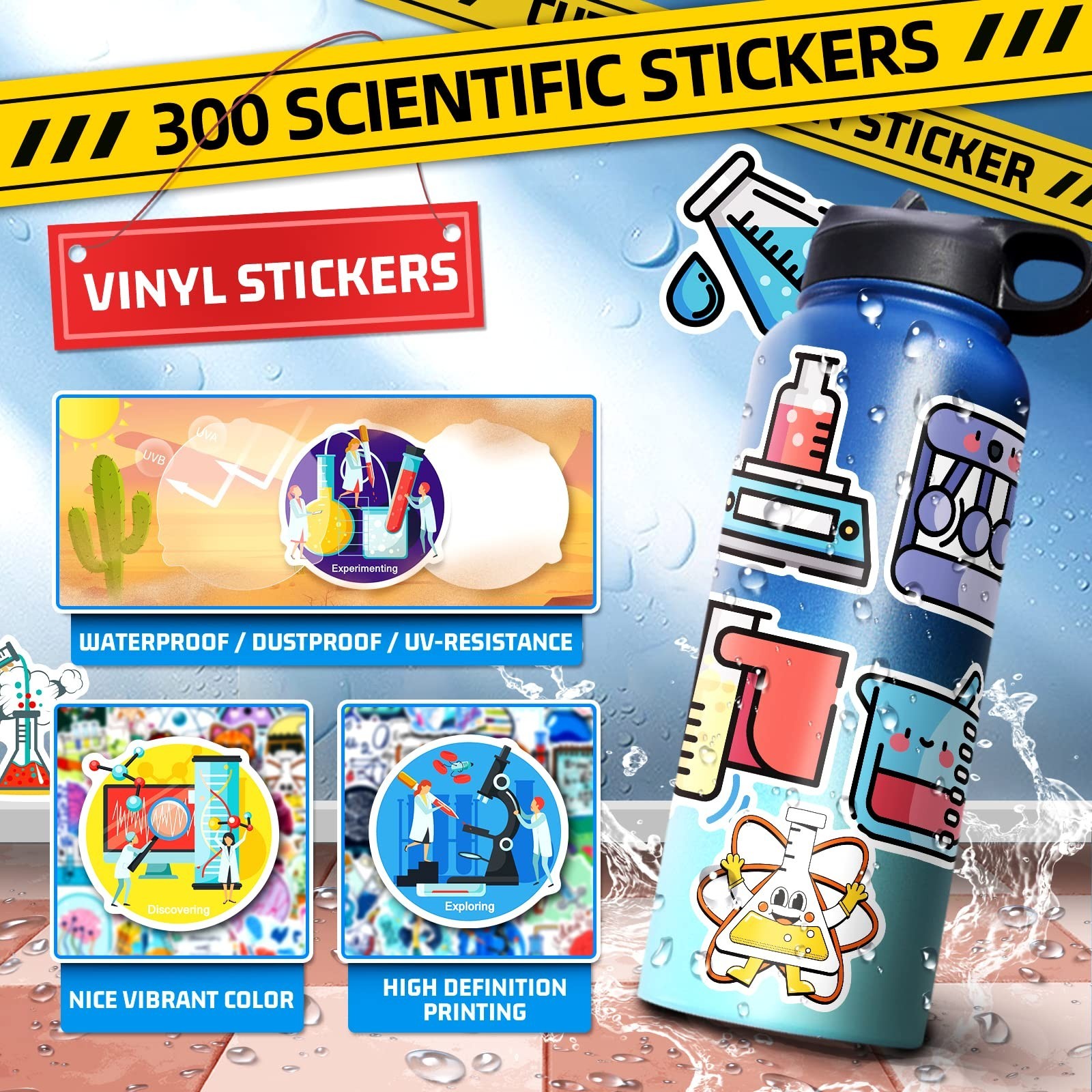 300 PCS Science Stickers, Teacher Stickers for Kids, Physics Math Experiment …