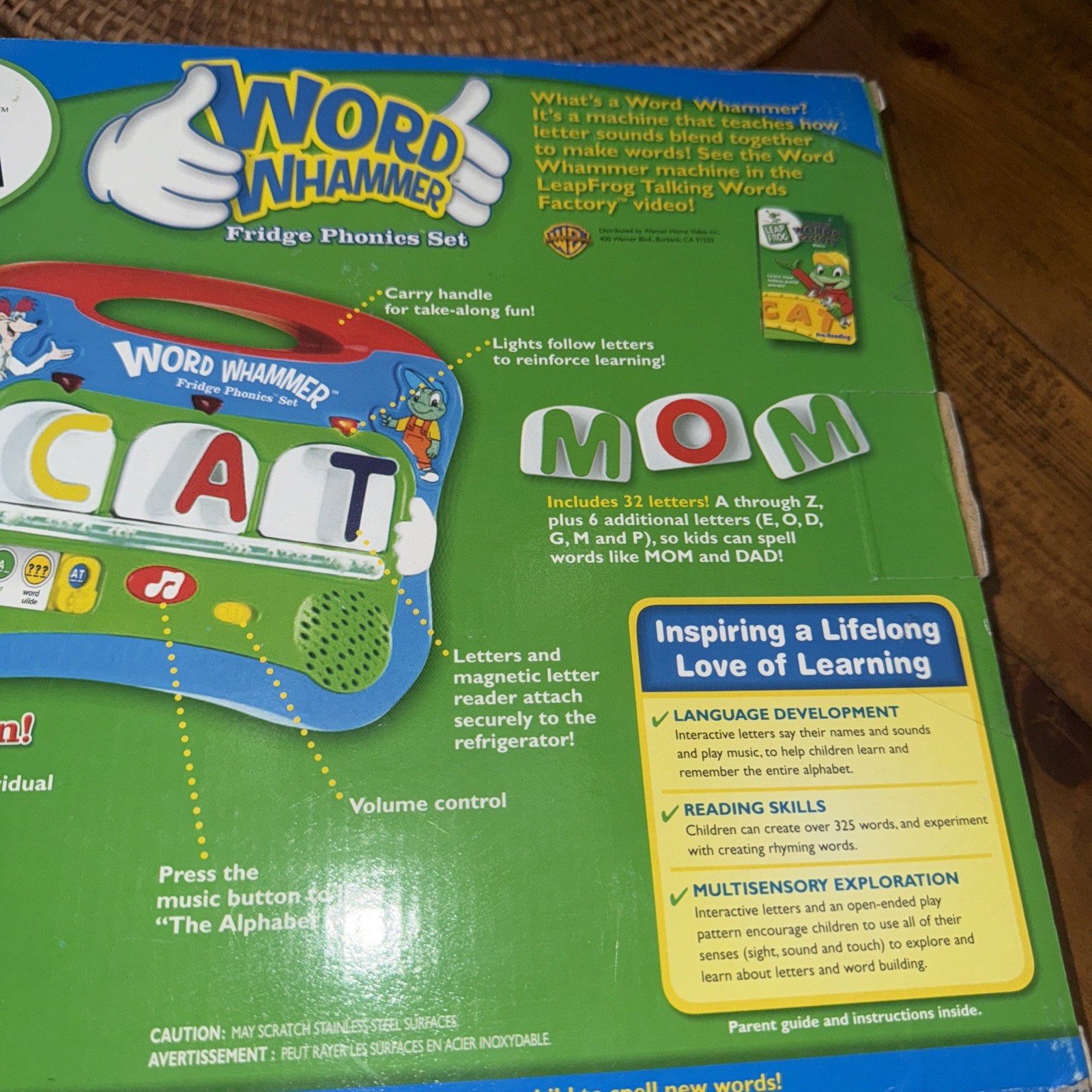Leap Frog Word Whammer Fridge Phonics Set 32 Magnetic Letters 325 Words Toy