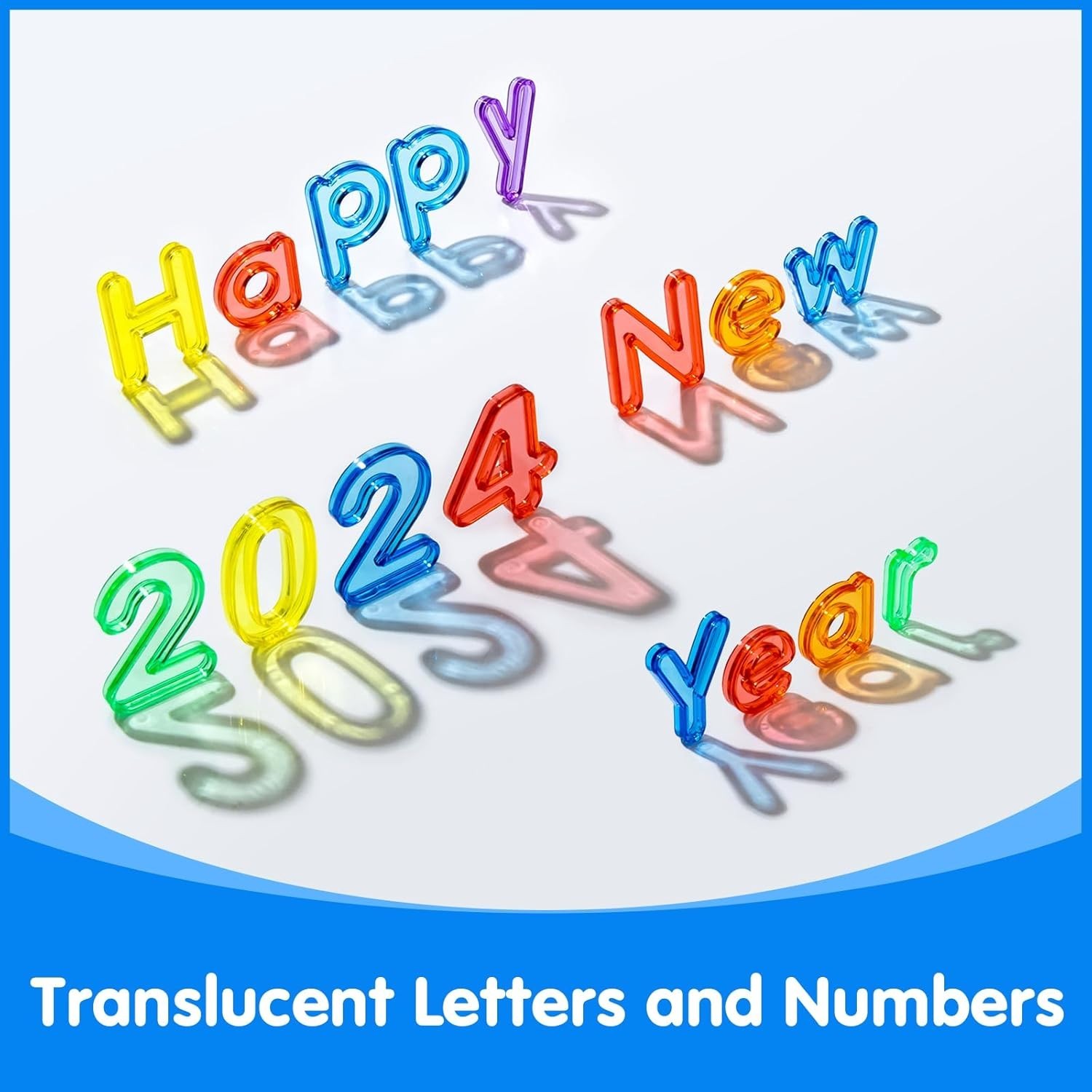 66 Pcs Translucent Letters and Numbers – Plastic Alphabet Letters for Kids – …