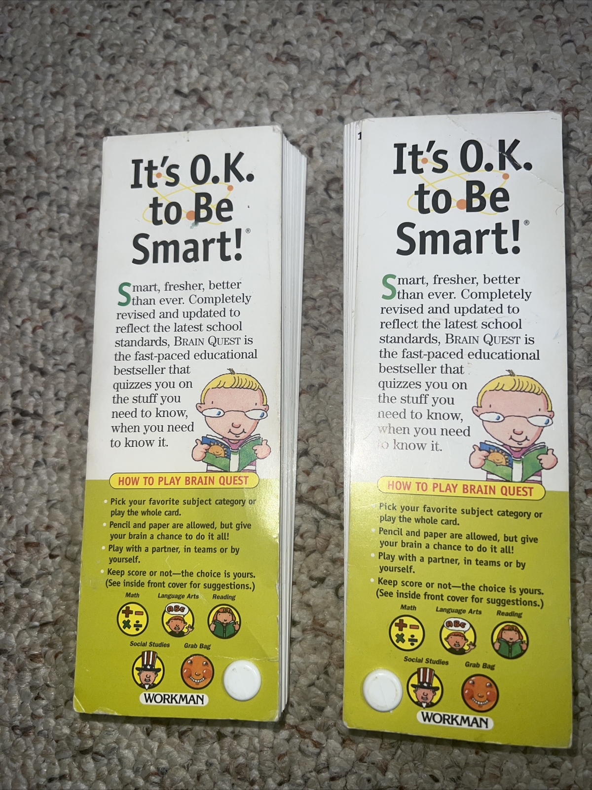 Brain Quest Grade 1 Age (6-7) Revised 3rd Edition Set of 2.
