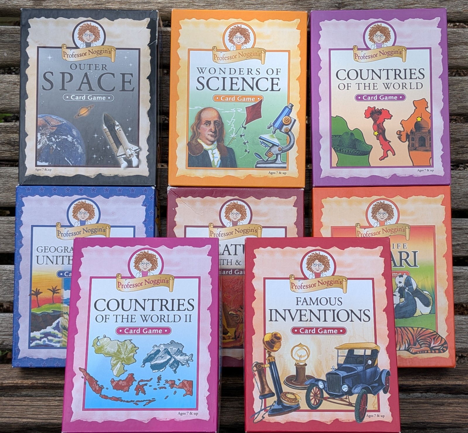 Lot of 8 Professor Noggin’s Educational Card Game History Science Trivia