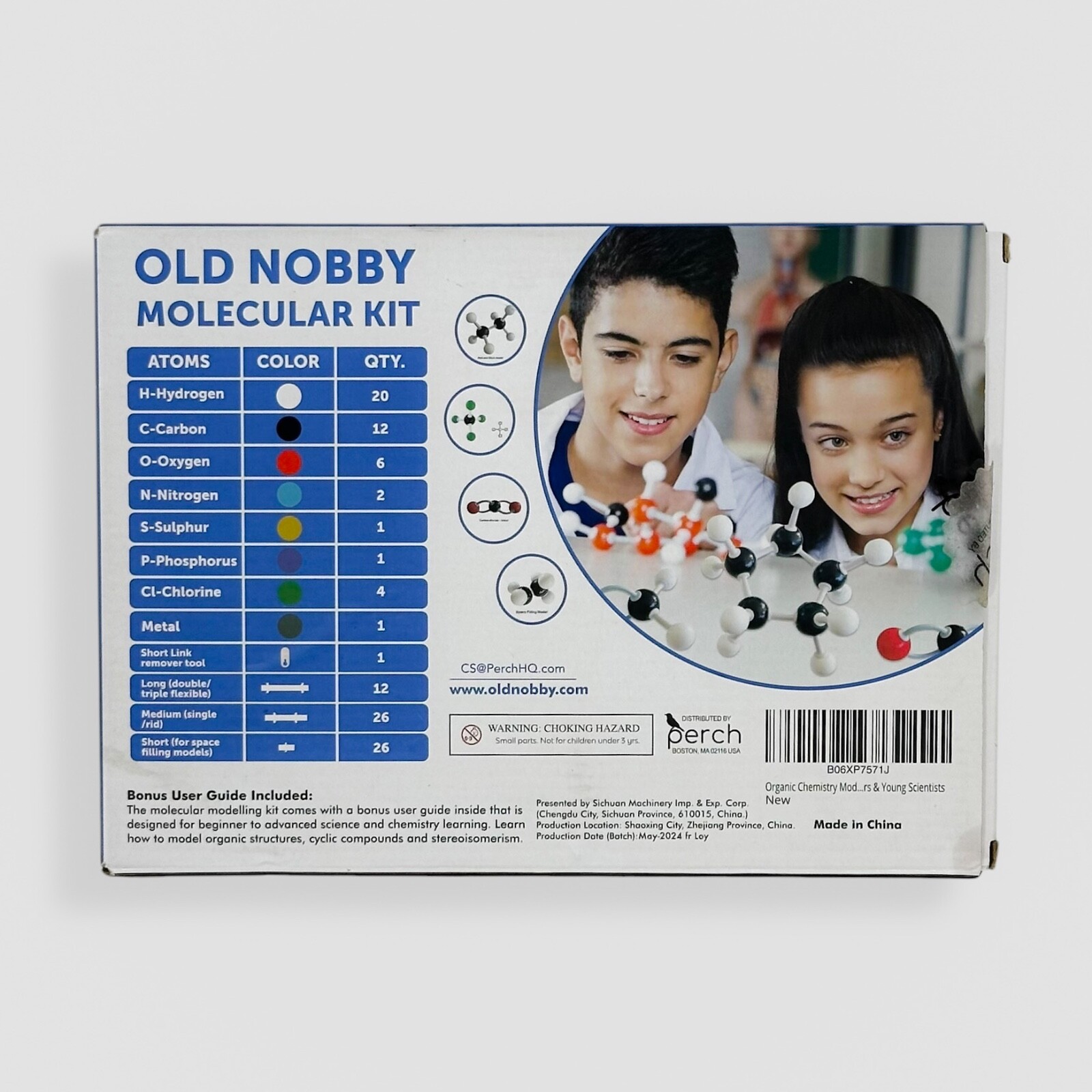 Old Nobby Organic Chemistry Molecular Model Kit 115 Pieces Homeschool Science