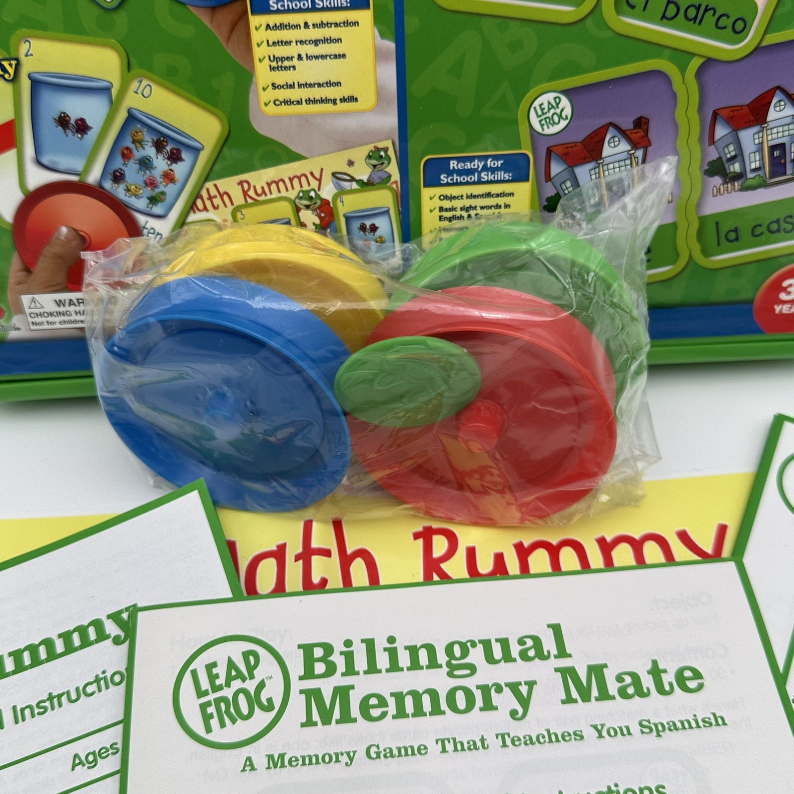 Leap Frog My Card Games Bilingual Memory Mate Hard Plastic Storage Case NEW