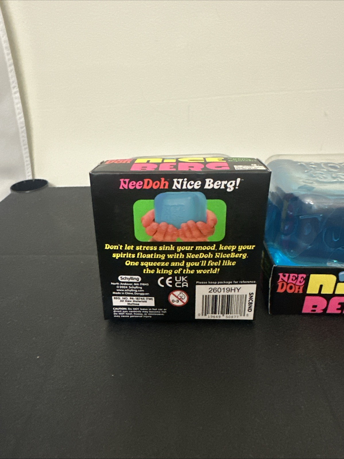 Lot Of 3 NeeDoh Nice Berg Blue XL Giant Nee Doh Niceberg Solid Squish Cube Block