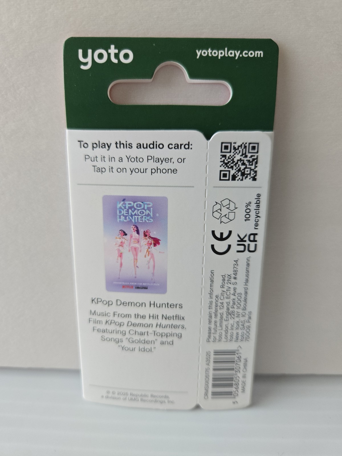 Yoto KPop Demon Hunters Soundtrack Audio Card – Multicolor
