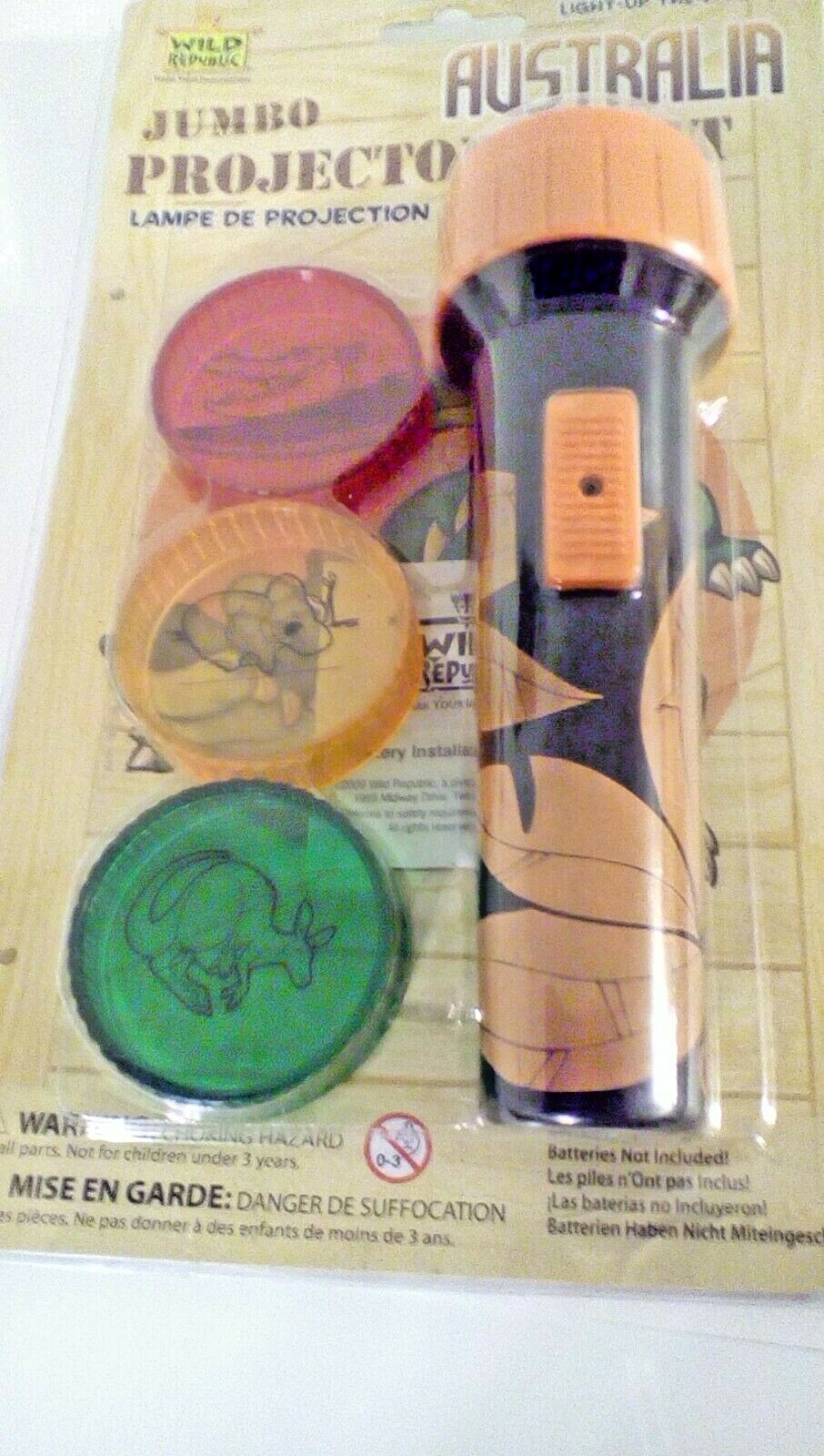 Wild Republic Flashlight With Australia Animals Projection Covers