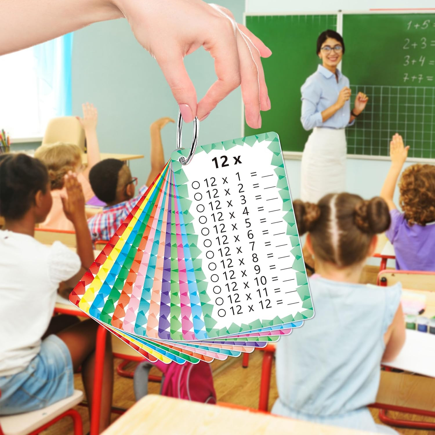 1 Set of 13 Multiplication Flashcard Math Game Times Table Flash Cardstock with