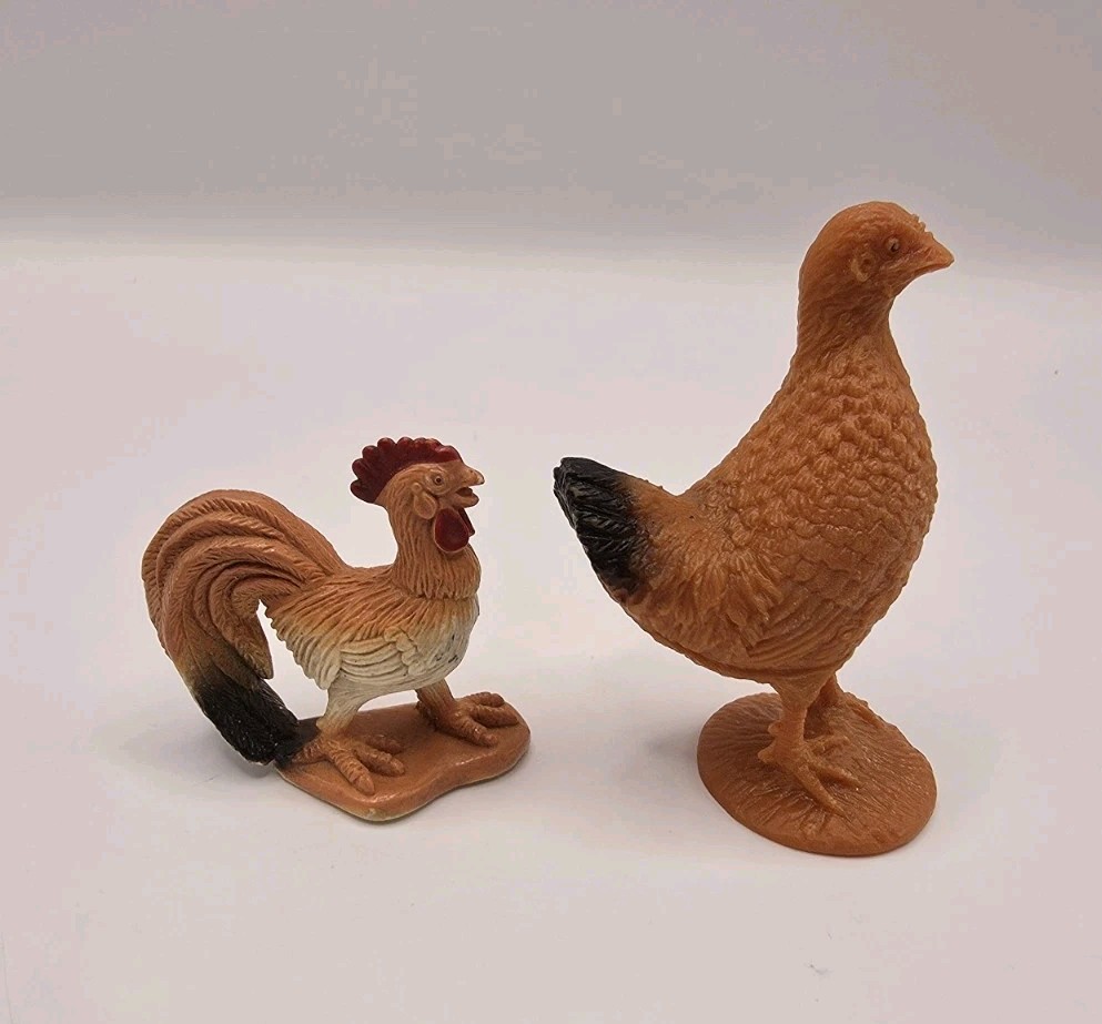 Mixed Lot Roosters Chickens More Toy Figures Plastic Realistic