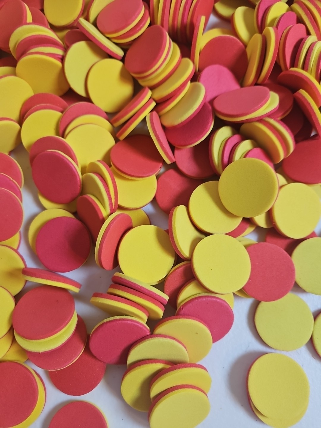 500+ Count 2-Color EVA Foam Math Counters Red Yellow Learning Discs