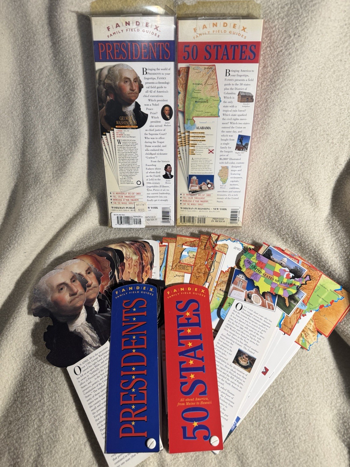 Fandex 50 States US Presidents Vintage Home School Nostalgia Tutor Studying 90s