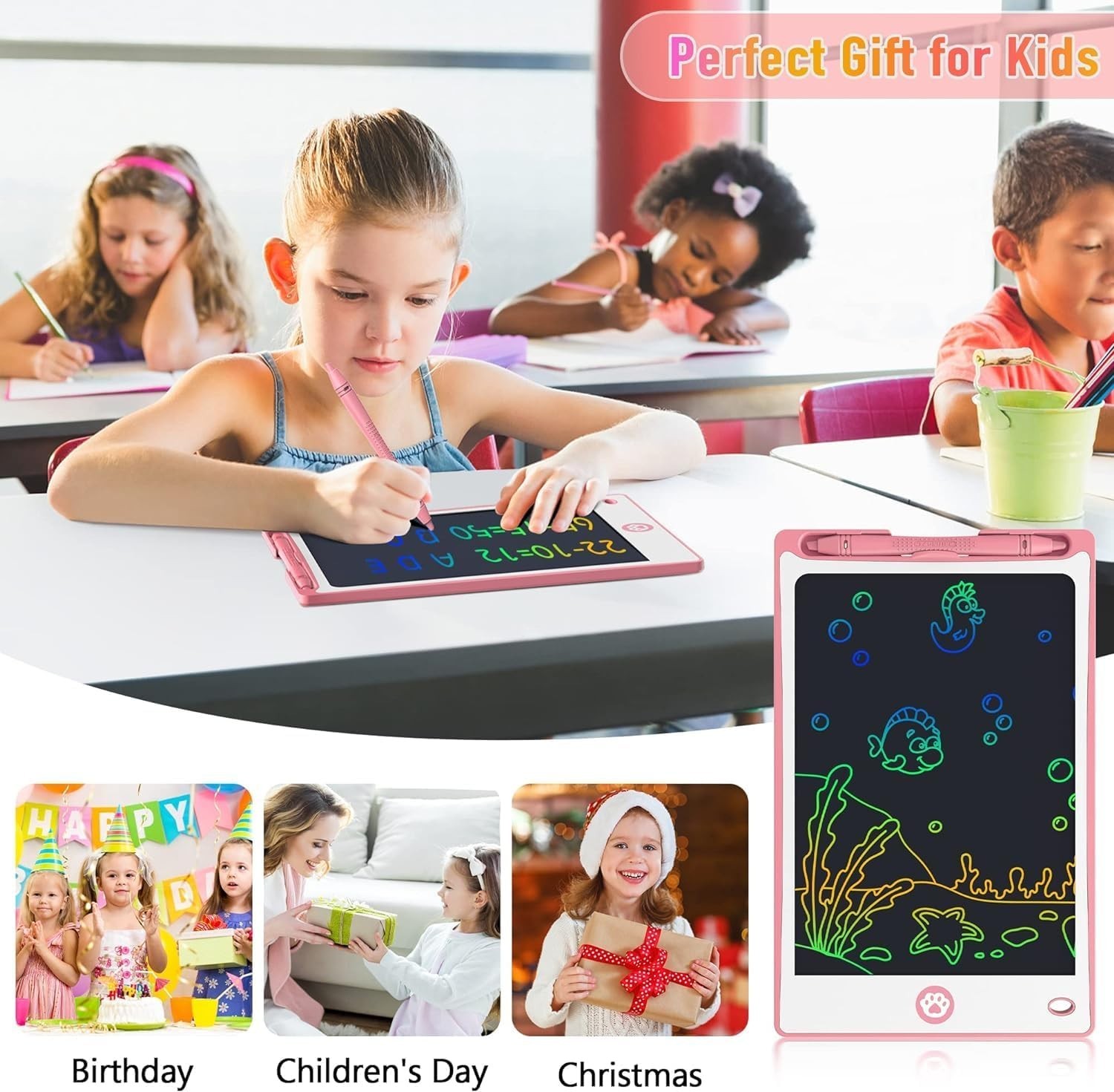 LCD Writing Tablet 8.8″ Kids Drawing Pad Toy for Boys Girls Ages 3–7