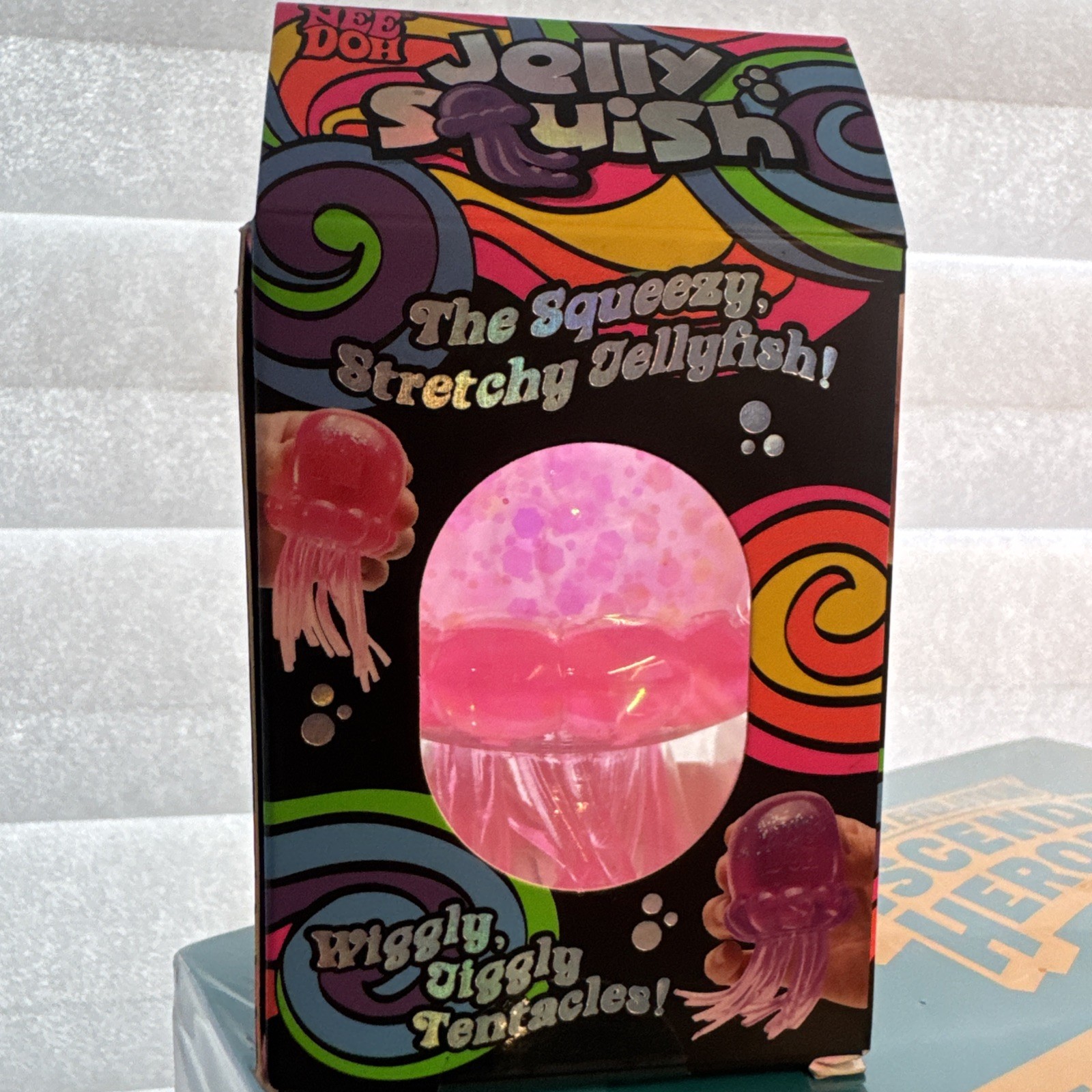 NeeDoh Pink JELLY SQUISH Sparkle Jellyfish Squishy Nee Doh 100% Authentic