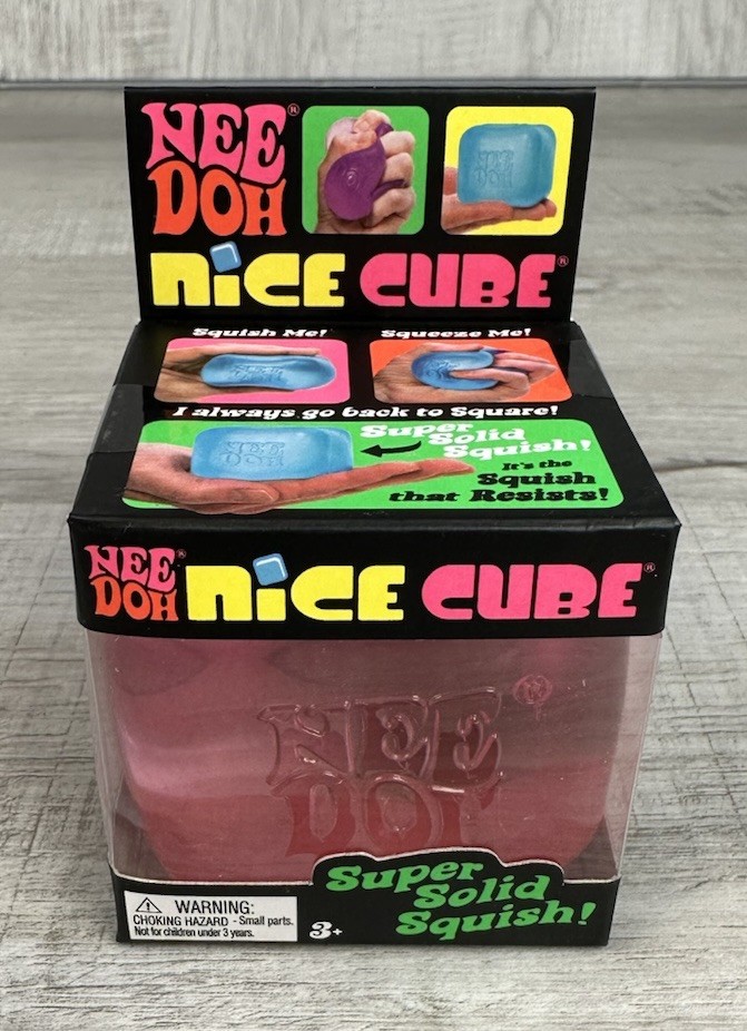 Nee Doh Nice Cube Super Solid Squish Authentic New In Packaging (Pink) 2.25”