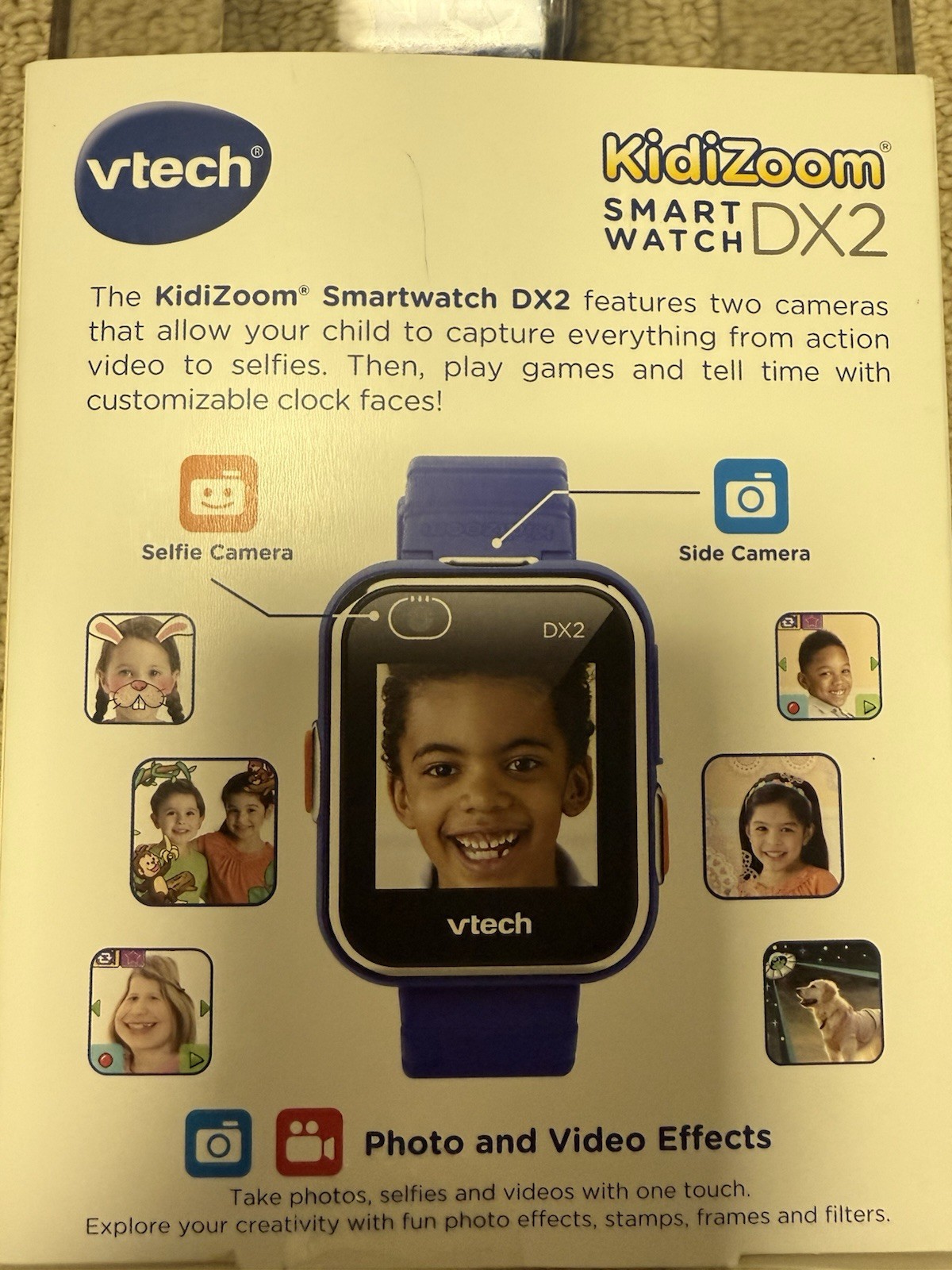 VTech Kidizoom DX2 Blue Smart Watch Interactive Game System, Blue, New Sealed
