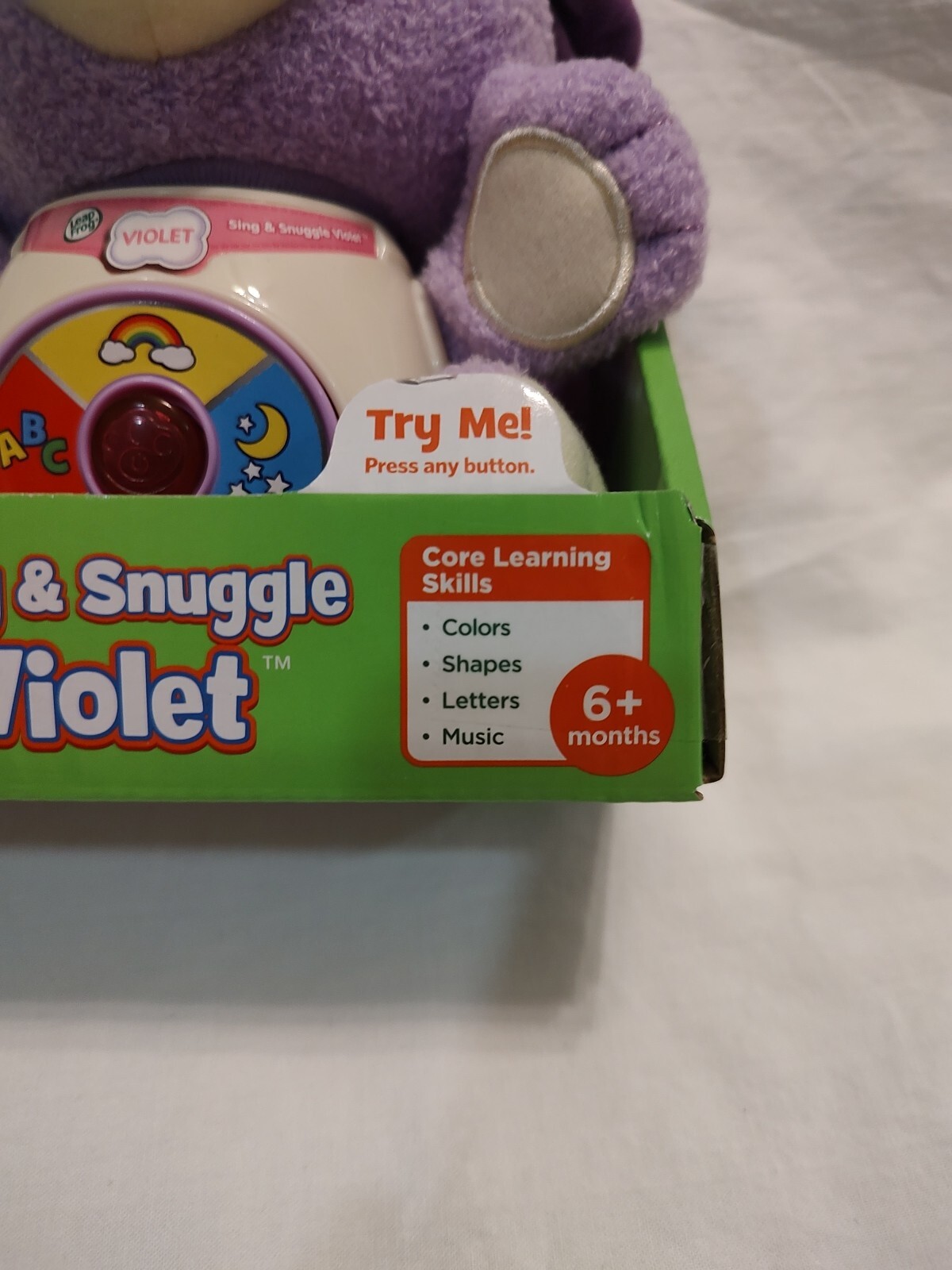 Leap Frog Sing & Snuggle On-The-Go Interactive Plush Puppy 6+ Months VIOLET NEW