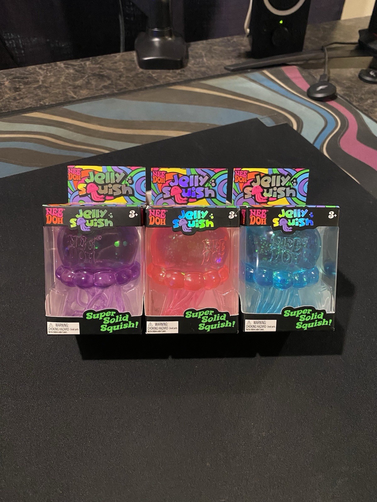 SET OF 3 – Schylling NeeDoh Jelly Squish Jellyfish Nee Doh – 100% AUTHENTIC USA