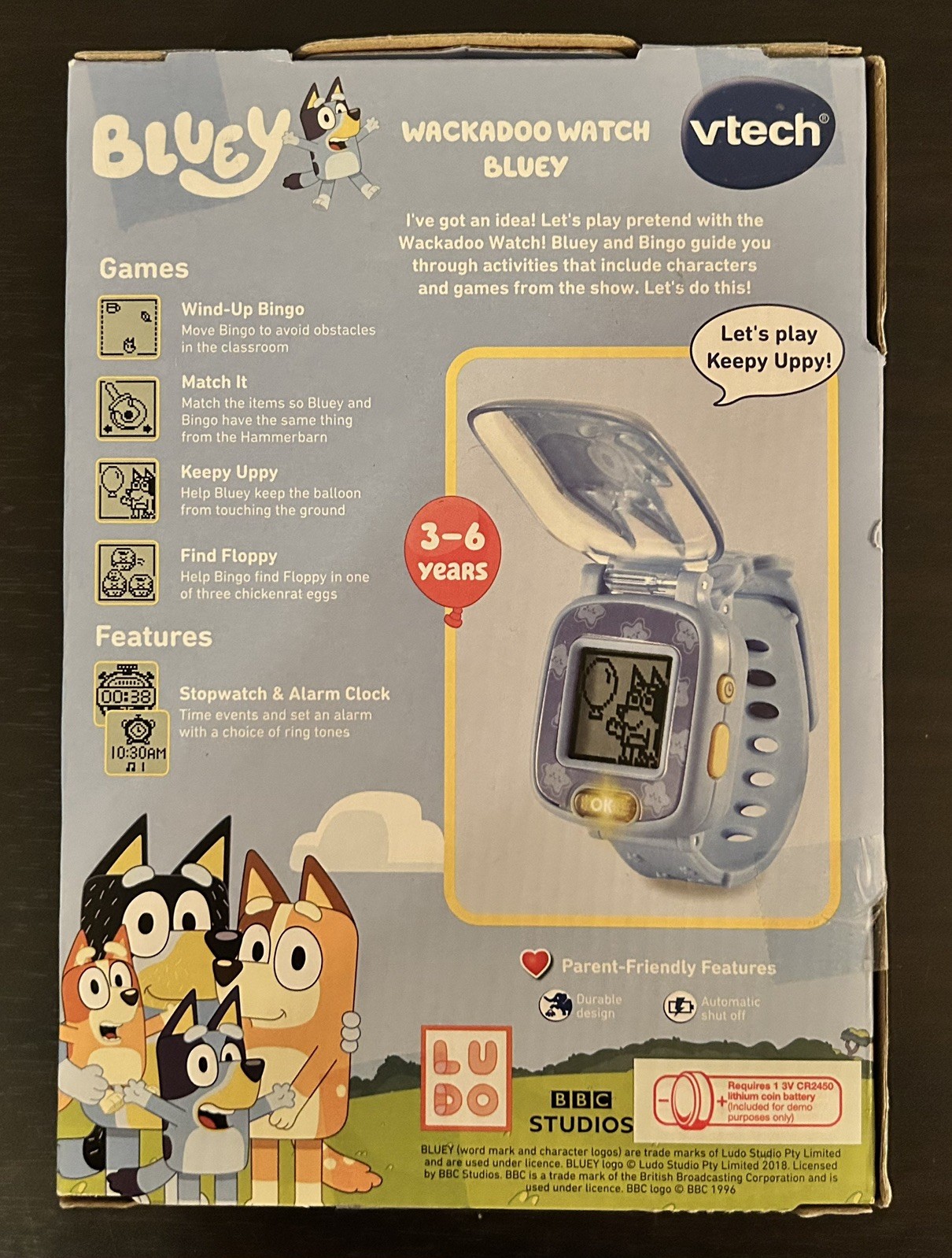 VTech Bluey Wackadoo Watch For Kids and Toddlers Rubber Flip Up NEW + 2nd Watch!