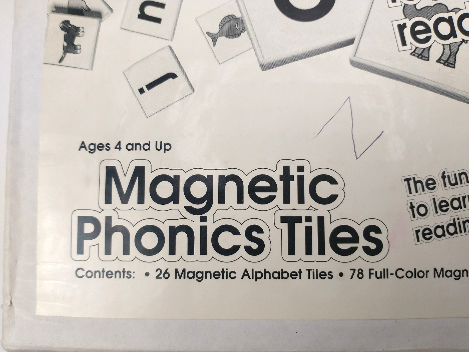New Vintage 1990 Educational Insights 104 Piece Magnetic Phonics Tiles Set-1783A