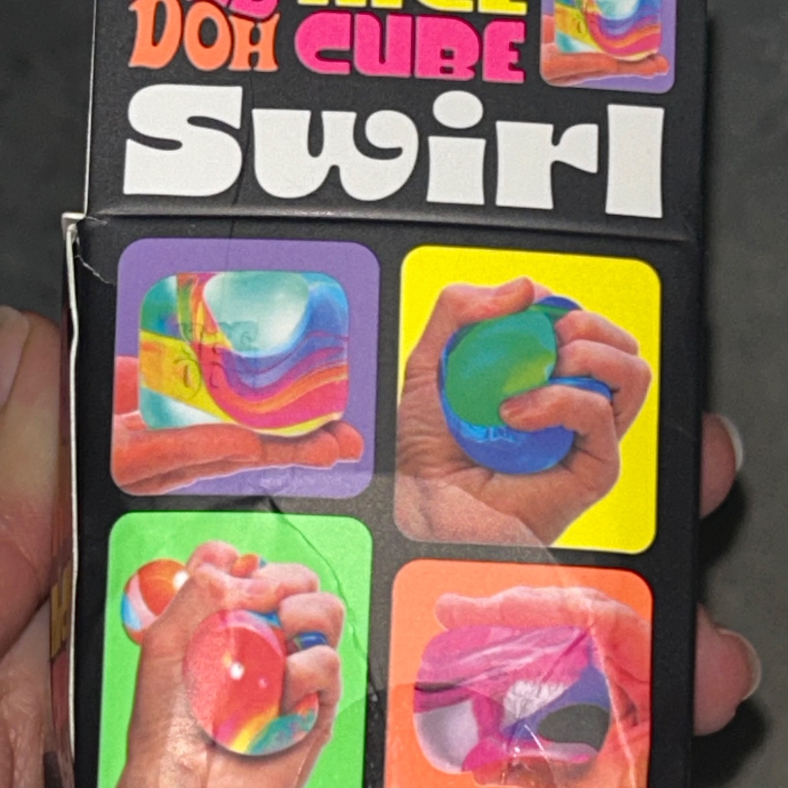 NeeDoh Cube Purple Tie Dye Swirl Nice Satisfying Square Shaped Sensory Toy NIB