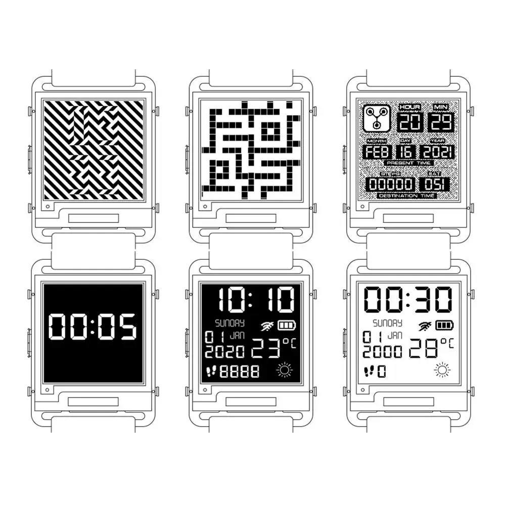 ESP32 V2.0 E-ink Screen Open Source Smart Watch Ultra-low Power Watch